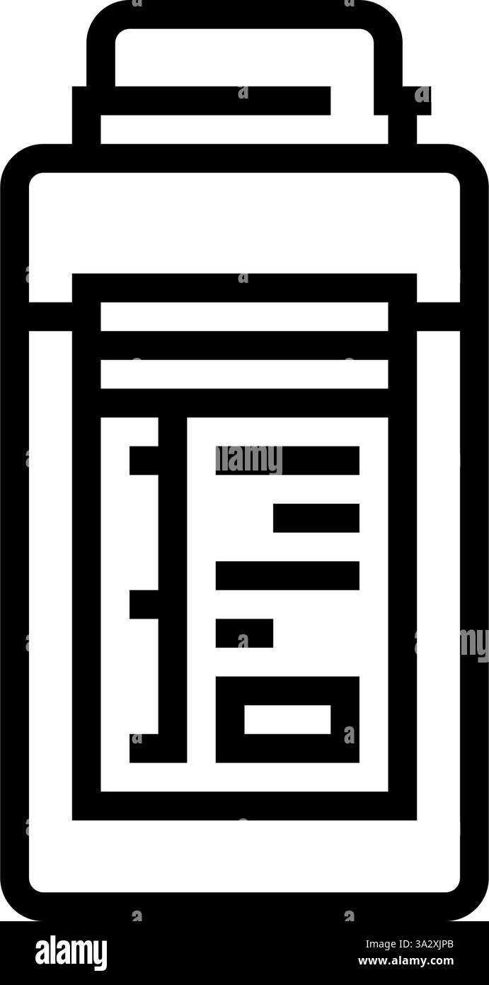 Wasserprobenflasche Welt Ozean Linie Symbol Vektor Illustration Stock Vektor