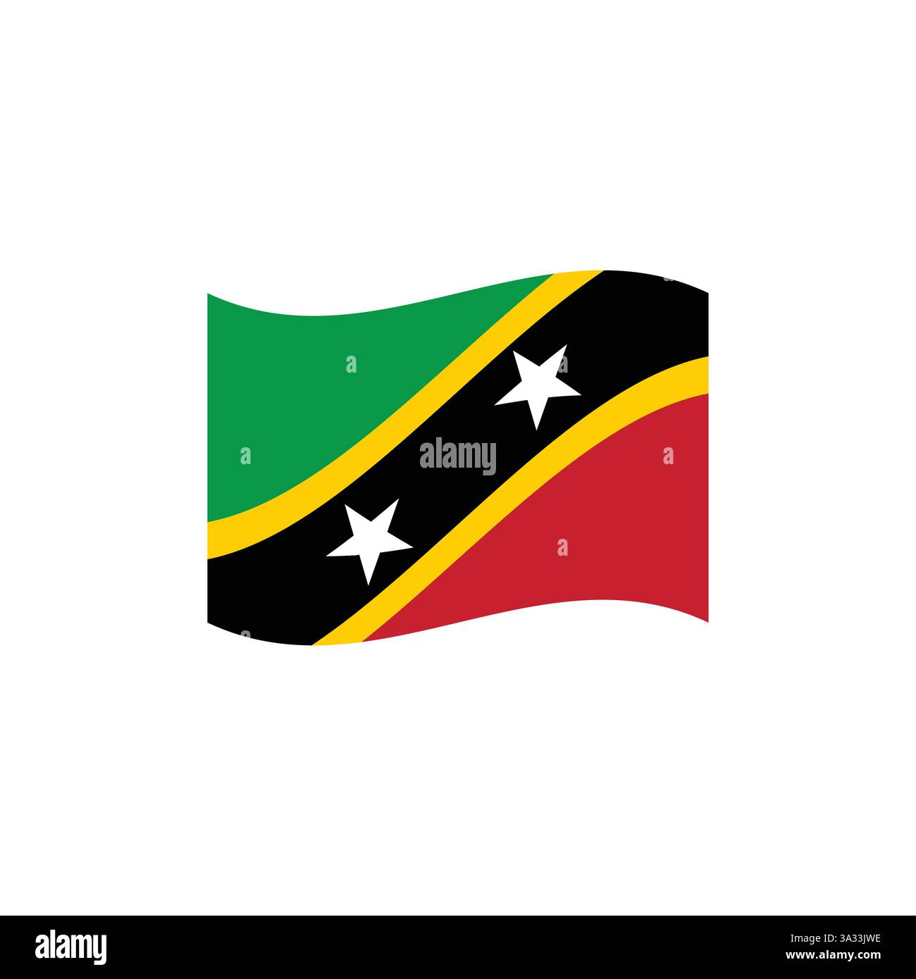 saint kitts und nevis Flagge Emoji Symbol Symbol Symbol Vektor Illustration Stock Vektor