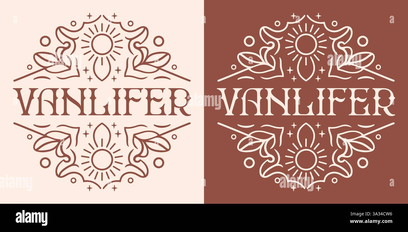 Vanlifer van Life Girl Runde Abzeichen Sticker Knopf Boho Vintage Retro Chic himmlische Sonne ästhetische Reise Road Trip Lifestyle Print Frauen Hemd Design. Stock Vektor