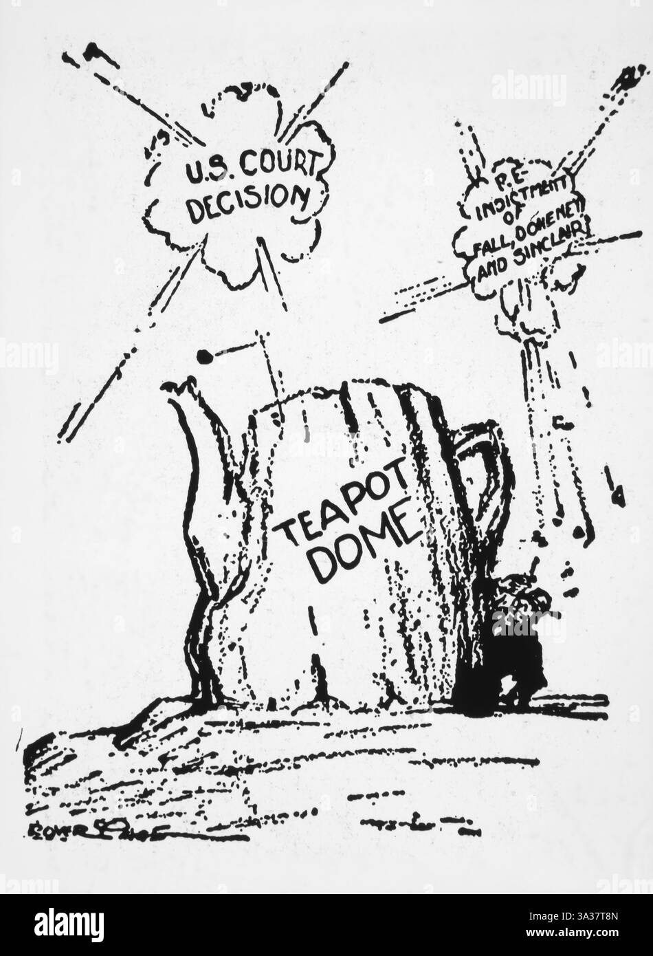 Juli 2014 – Teekapot Dome Skandal, politischer Cartoon, 1920er Jahre (Foto: © Glasshouse/ZUMA Wire) Stockfoto