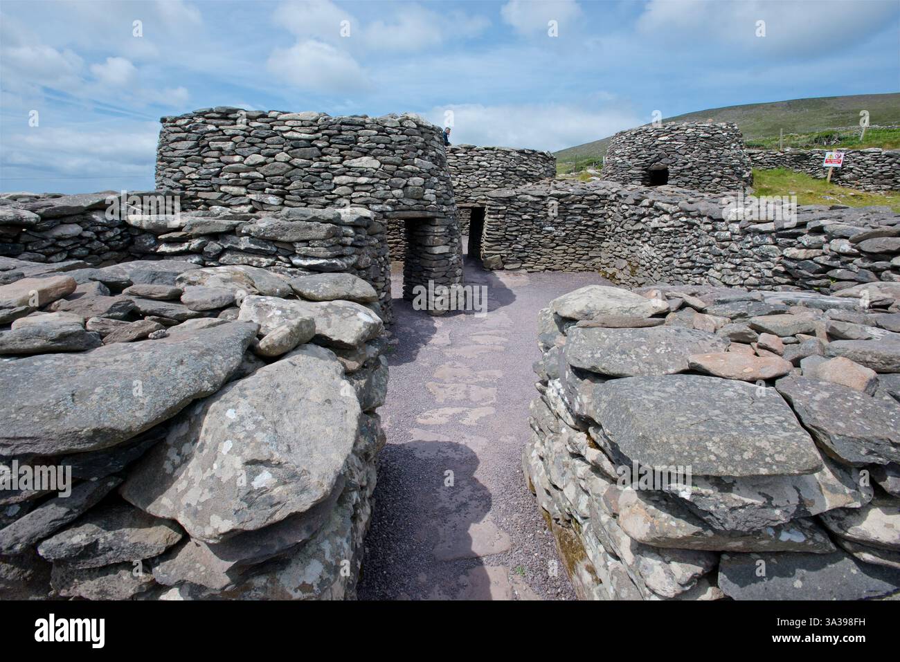 Beehive Hütten, Fahan, Dingle Peninsula, Kerry, Republik Irland Stockfoto