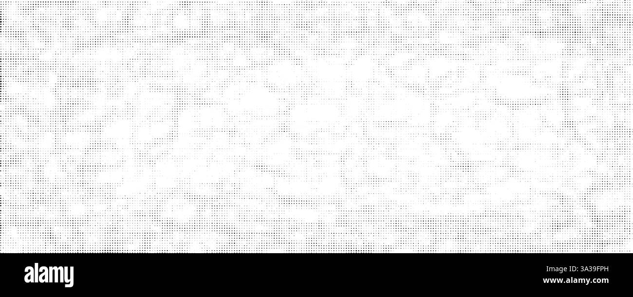 Heller Halbtonhintergrund mit kleinen Punkten. Horizontales monochromes abstraktes Poster, Pop-Art-Vektormuster, Farbverlauf und Grunge-Retro-Effekt Stock Vektor