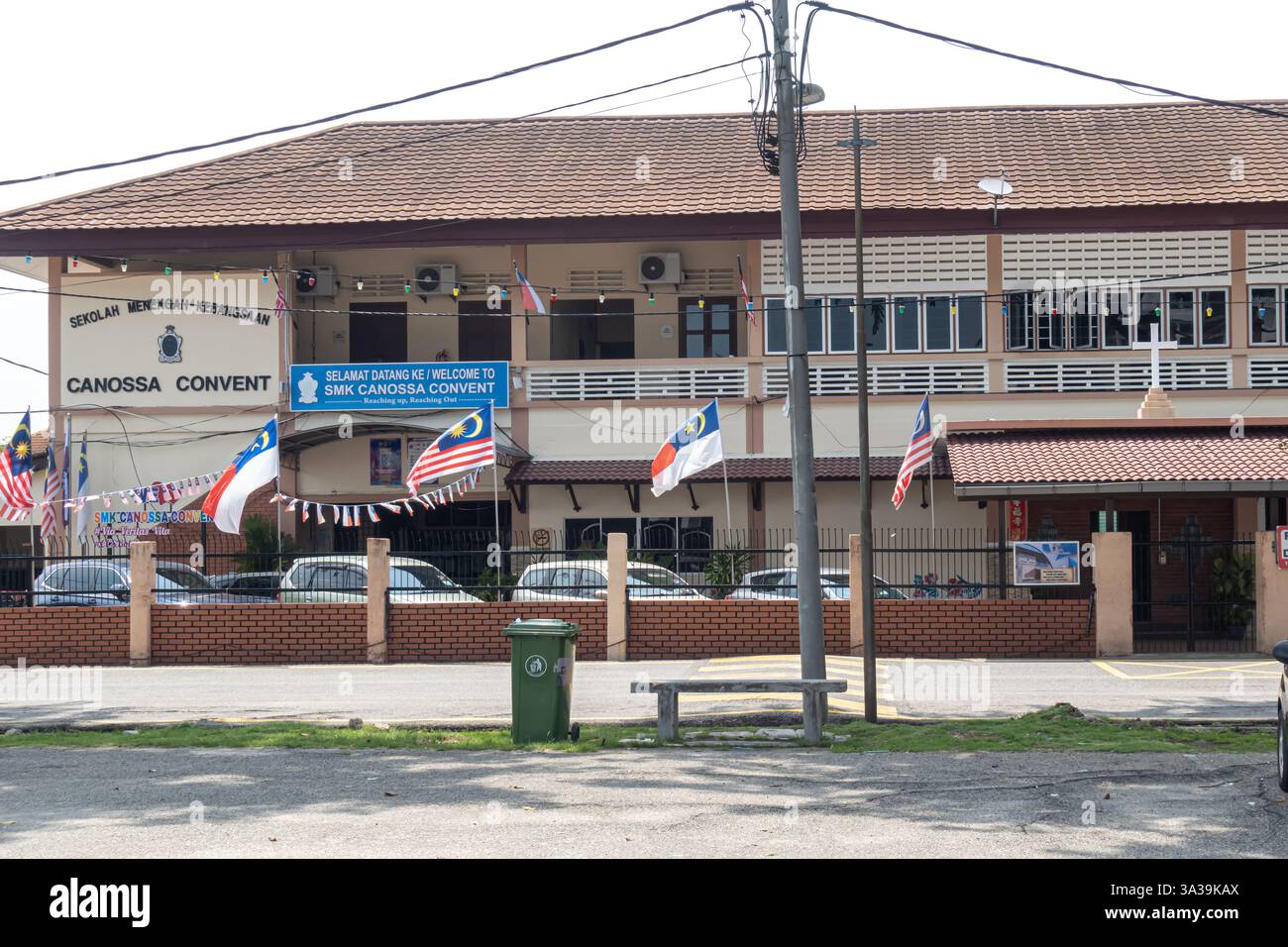 SMK Canossa Convent, Jalan Ujong Pasir, Melaka, Malaysia, eine Schule Stockfoto