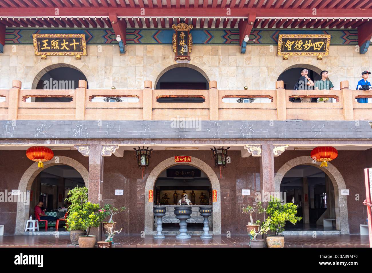 Xiang Lin Si Tempel (lachender Buddha) Chinesischer Tempel, Jalan Tokong, Malakka Stadt. Dieser zweistöckige Tempel folgt dem buddhistischen Zweig von Mahāyāna BU Stockfoto
