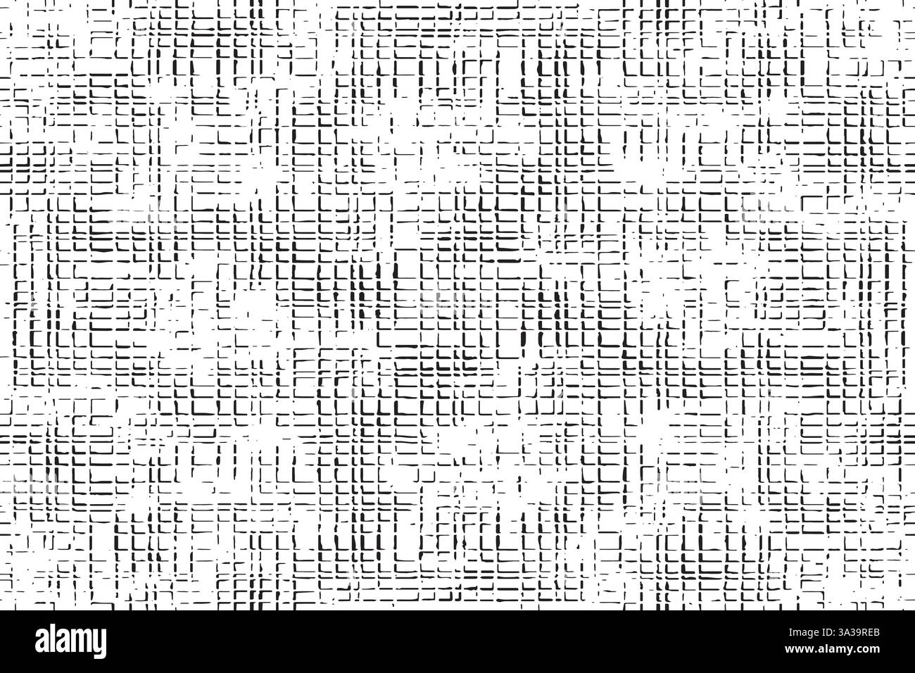 Schlanke Linienstruktur. Abstraktes Muster für parallele und sich schneidende Linien. Abstrakter texturierter Effekt. Schwarz isoliert auf weißem Hintergrund. Vektorabbildung Stock Vektor