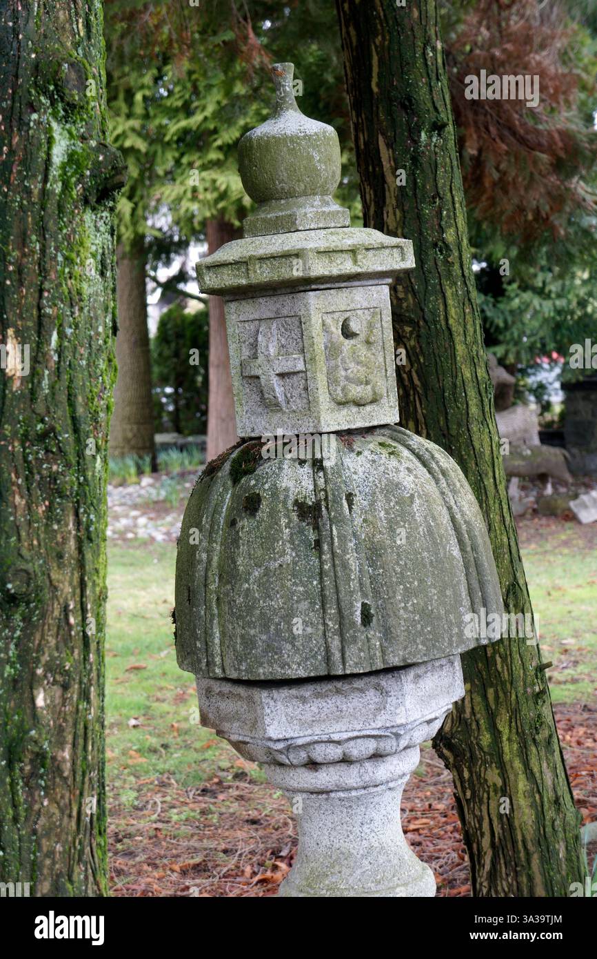 Nahaufnahme des japanischen Steingartenschmucks Stockfoto