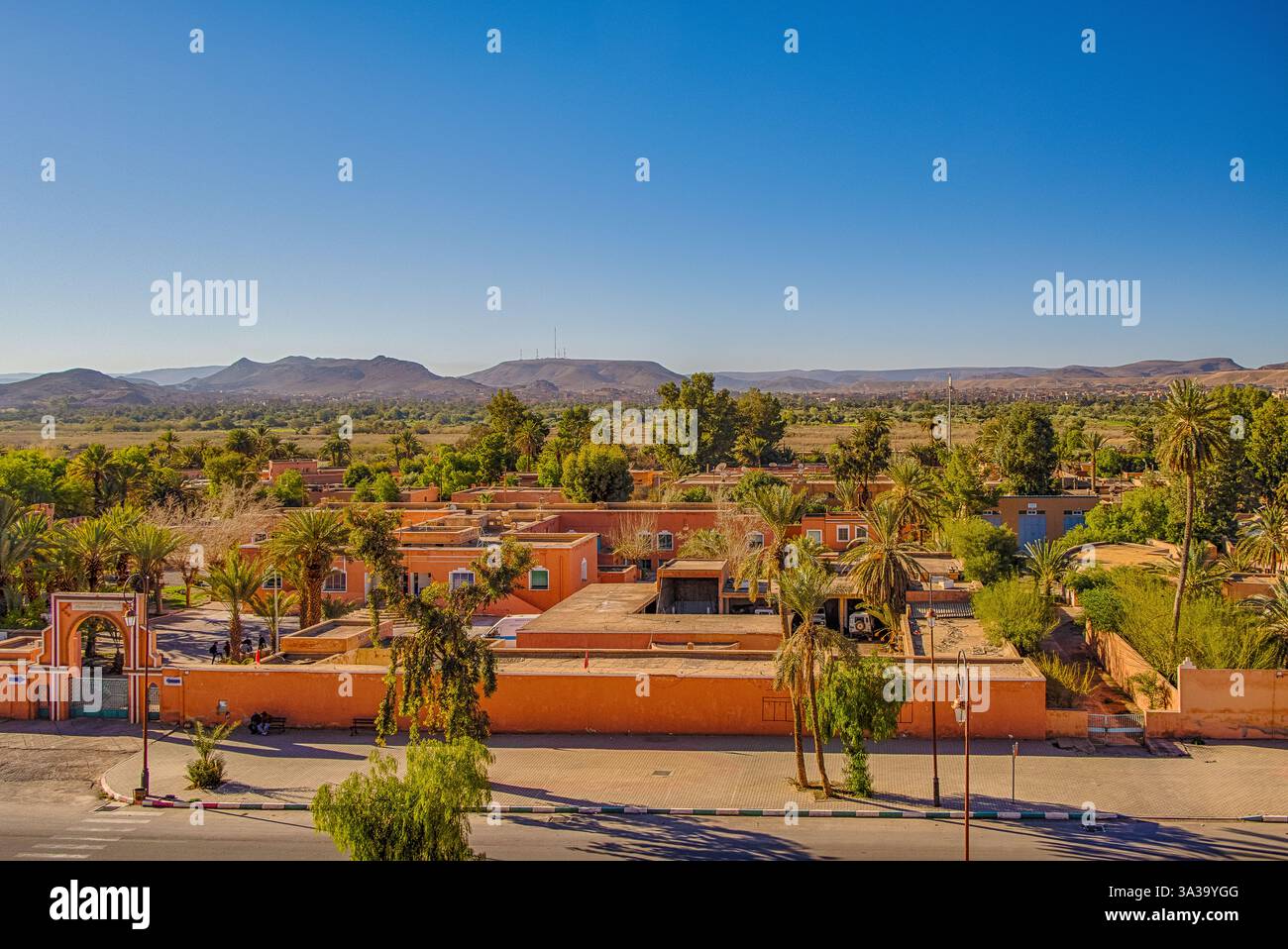 Ouarzazate Marokko. Wunderschöne Stadt im Atlasgebirge Marokkos Stockfoto