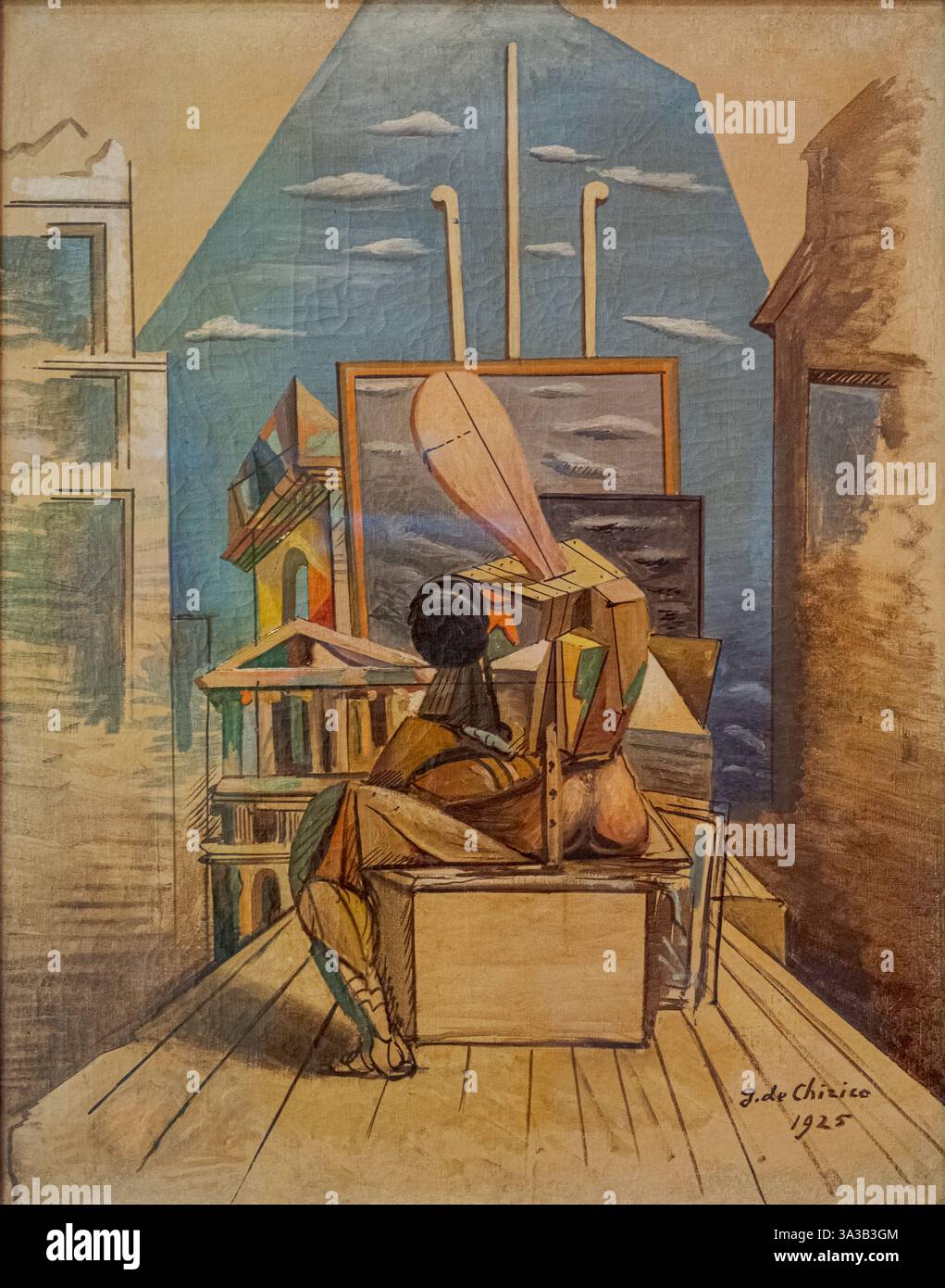 Giorgio de Chirico, Manichino Pittore - Maler Mannequin, 1925, Öl auf Leinwand, Privatsammlung, Bologna, Italien Stockfoto