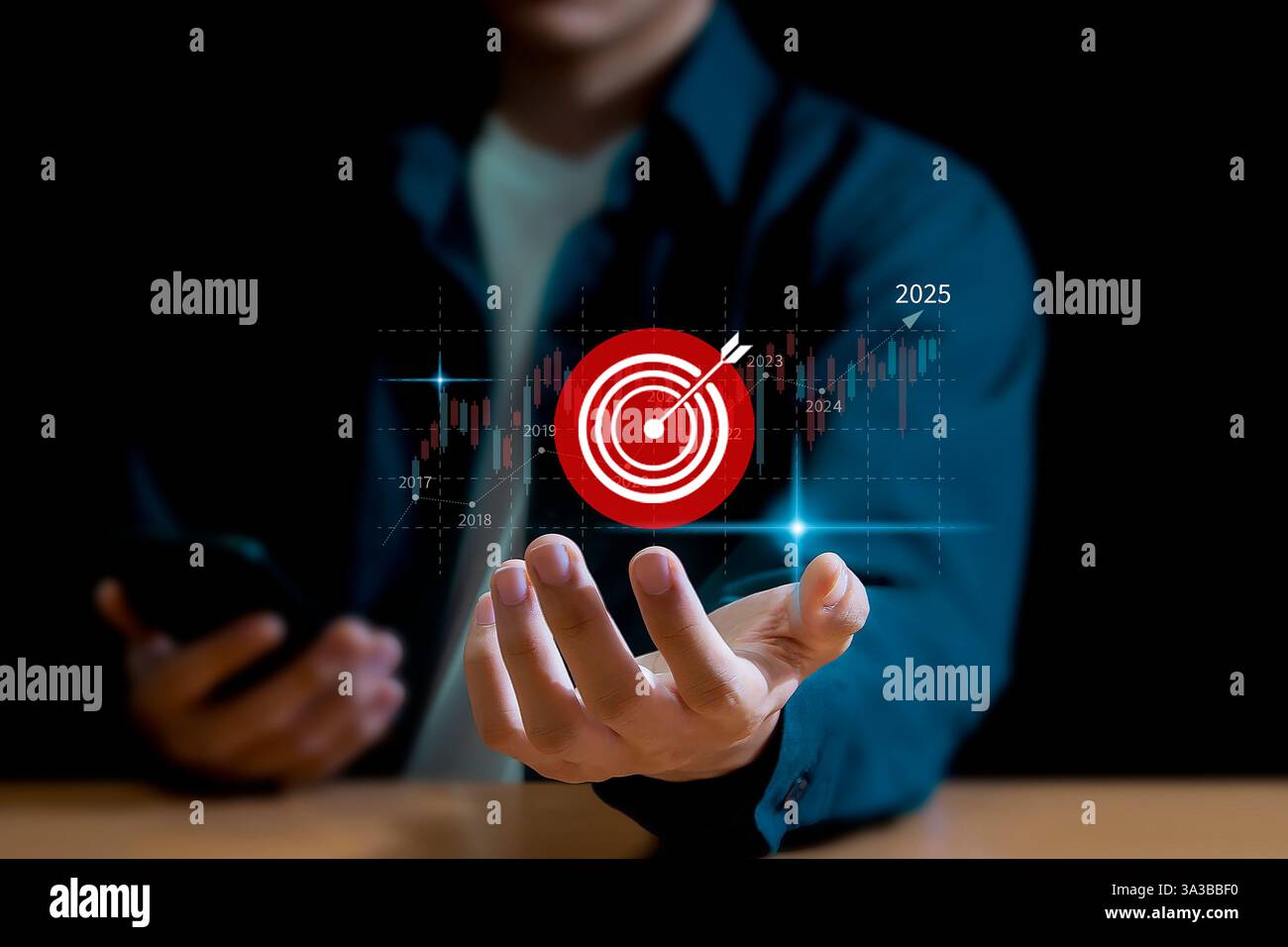 Ideen zur Festlegung von Geschäftszielen für das Jahr 2025Growth Business Development Stockfoto