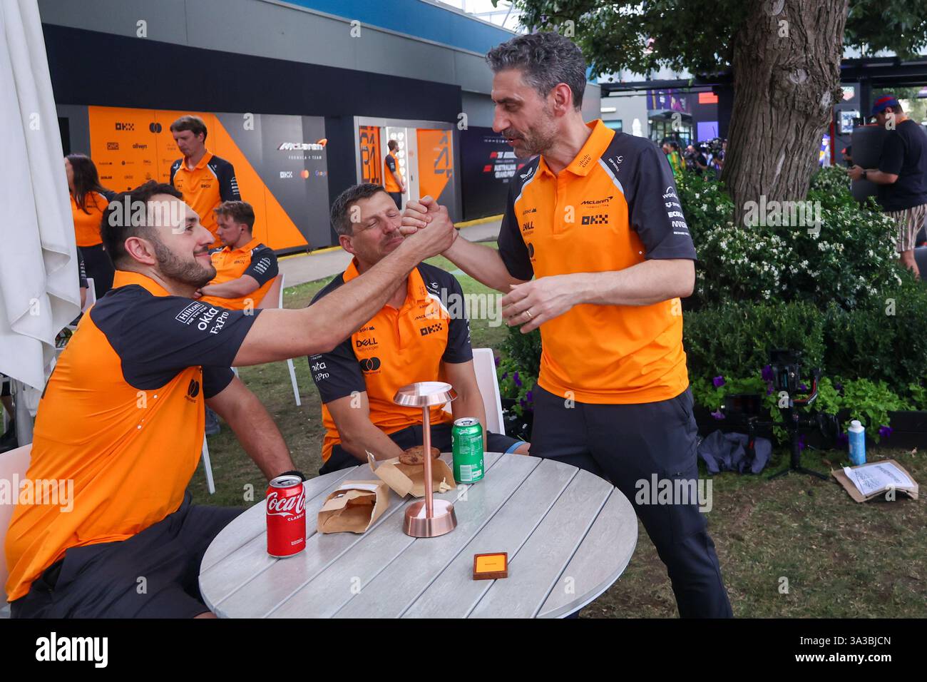 Malbourne, Australien. Februar 2025. 19/2025 - Andrea Stella (ITA) - Leiter des McLaren F1-Teams während der Qualifikationsrunde des Louis Vuitton Grand Prix 2025 in Australien; Albert Park, Melbourne, Australien, 14. Bis 16. März 2025 (Foto: Alessio de Marco/SIPA USA) Credit: SIPA USA/Alamy Live News Stockfoto