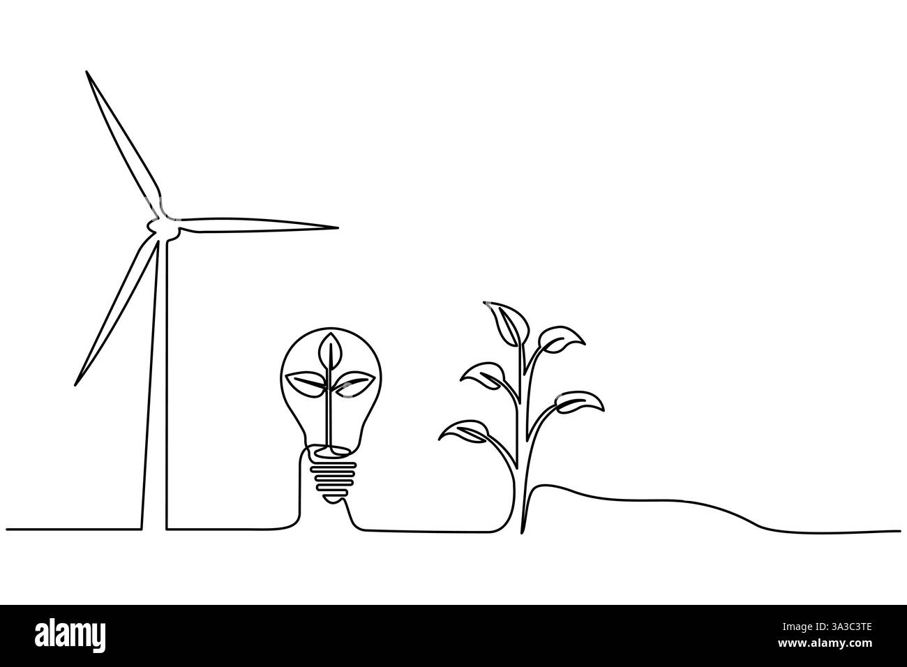 Continuous Eco Earth Planet Symbol der Welt Erde Tag der Hand zeichnen Konzept globale Karte Umrissvektor. Stock Vektor