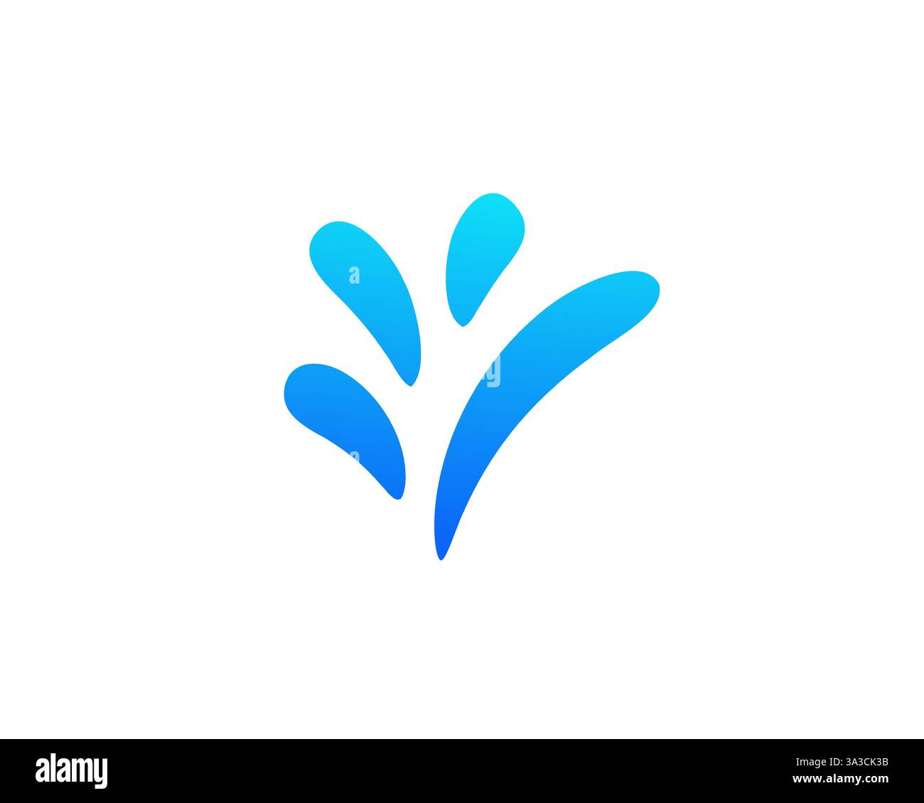 Abstraktes blaues Design mit geschwungenen Elementen auf einem sauberen weißen Hintergrund Stock Vektor