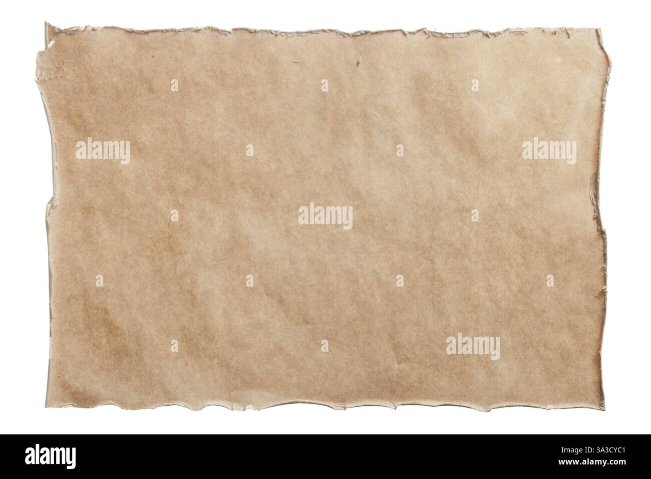 Vintage-Dokument isoliert auf weiß Stockfoto