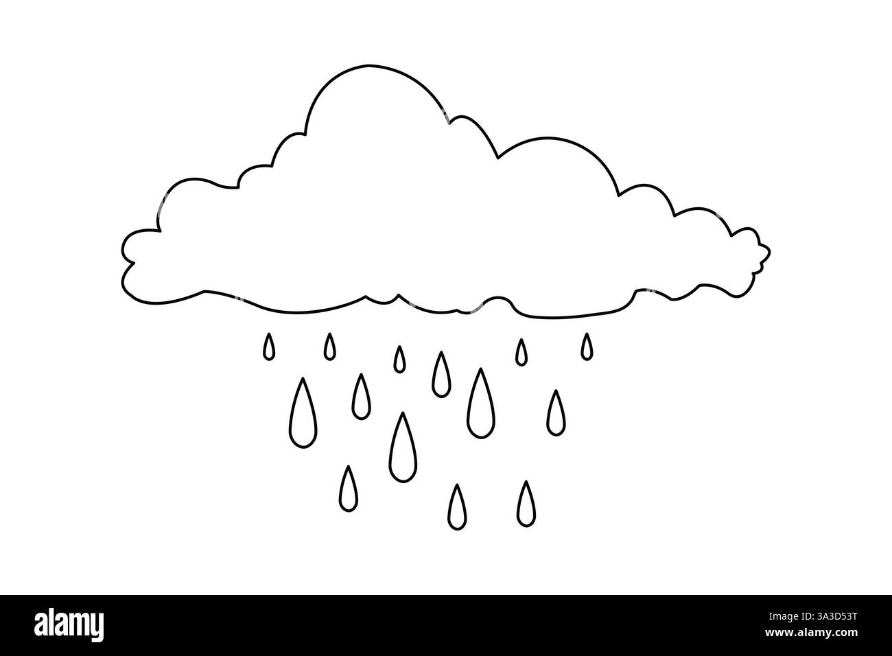 Durchgehende einzeilige Wolke und Sonnenzeichnung der isolierten Konturvektordarstellung Stock Vektor