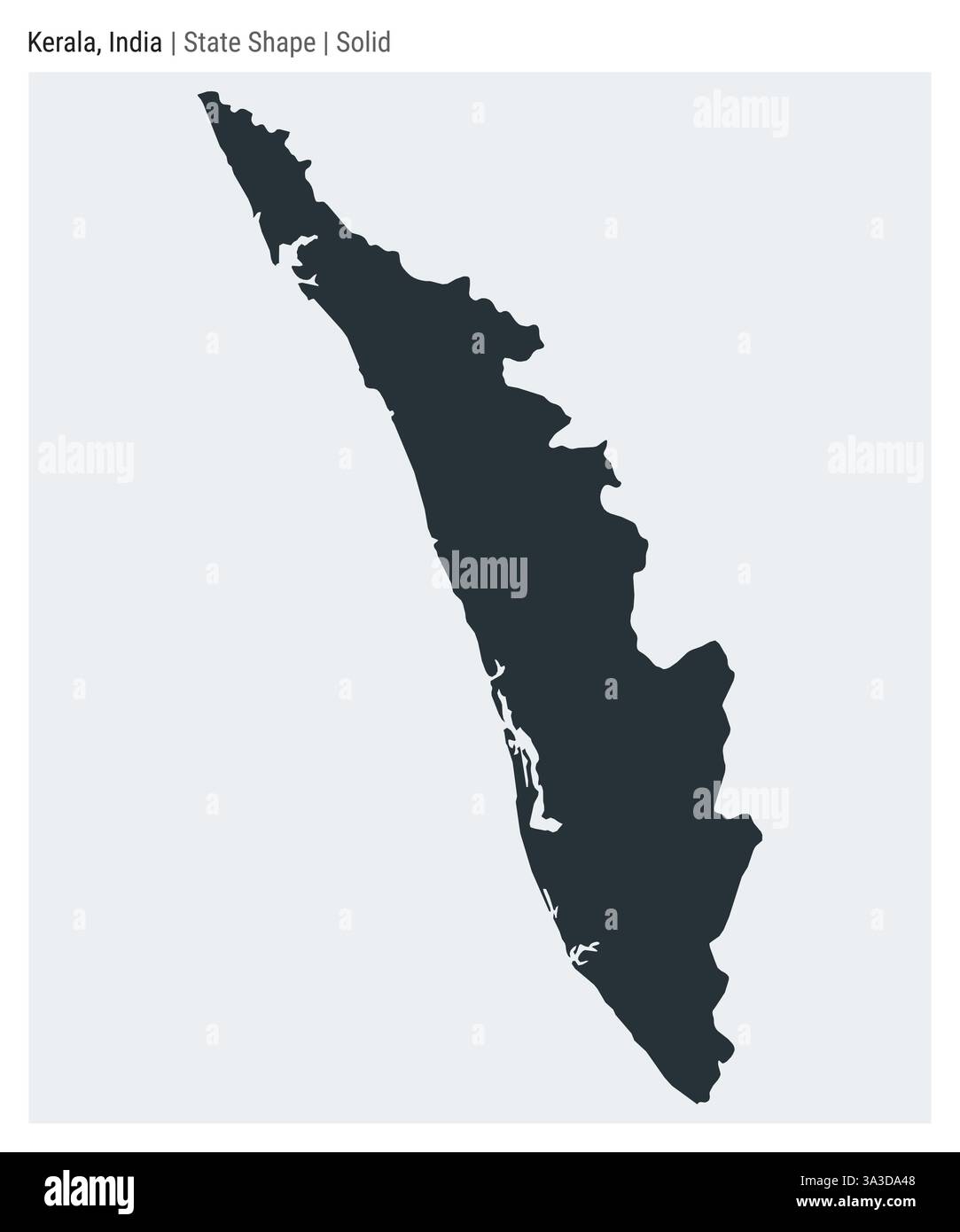 Kerala, Indien. Einfache Vektordarstellung. Statusform. Solide Ausführung. Grenze von Kerala. Vektorabbildung. Stock Vektor