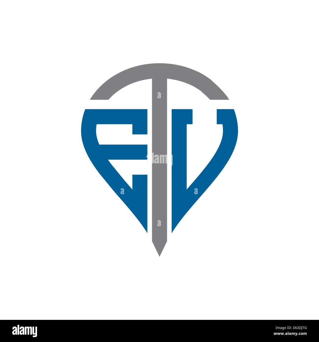 ETV einzigartiges modernes flaches abstraktes geometrisches Initialen Vektor-Letter-Logo-Design. ETV-Monogramm-Logo. Stock Vektor