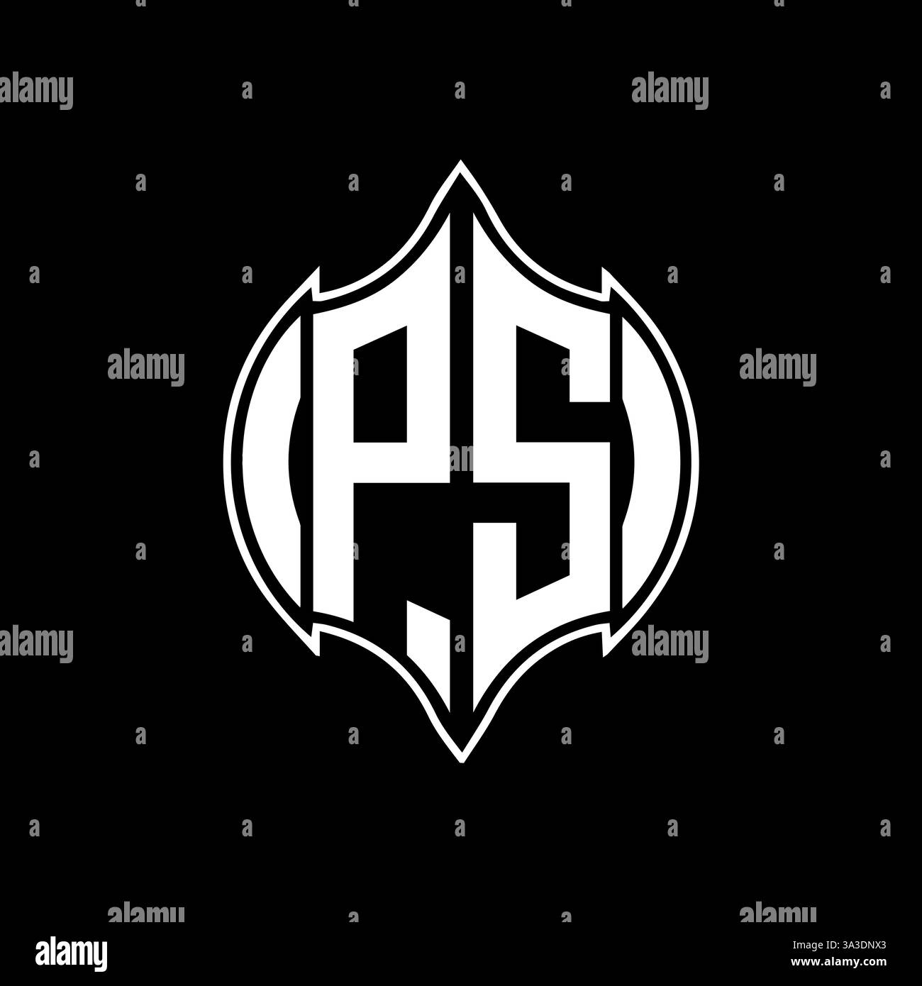 PS einzigartiges modernes flaches abstraktes Logo mit geometrischen Initialen und Vektorbuchstaben. PS-Monogramm-Logo. Stock Vektor