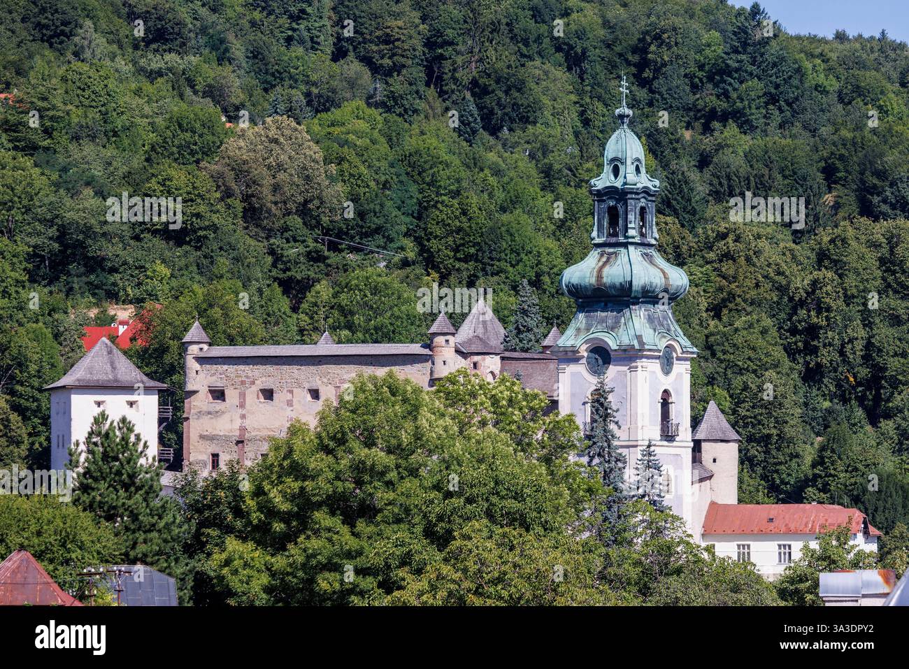 Kirchturm, Banska Stiavnica, Slowakei Stockfoto