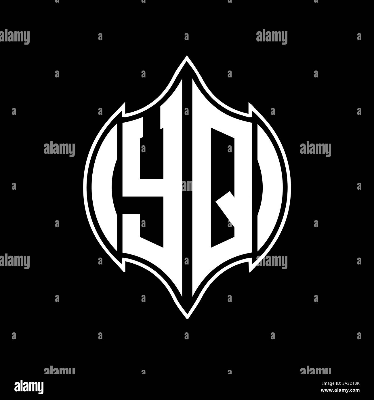 YQ einzigartiges modernes flaches abstraktes geometrisches Initialen Vektor-Letter-Logo-Design. YQ-Monogramm-Logo. Stock Vektor