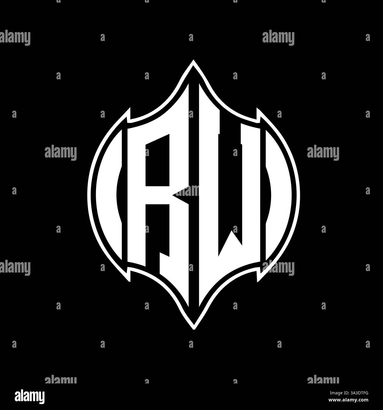 RW einzigartiges modernes flaches abstraktes geometrisches Initialen Vektor-Letter-Logo-Design. RW-Monogramm-Logo. Stock Vektor