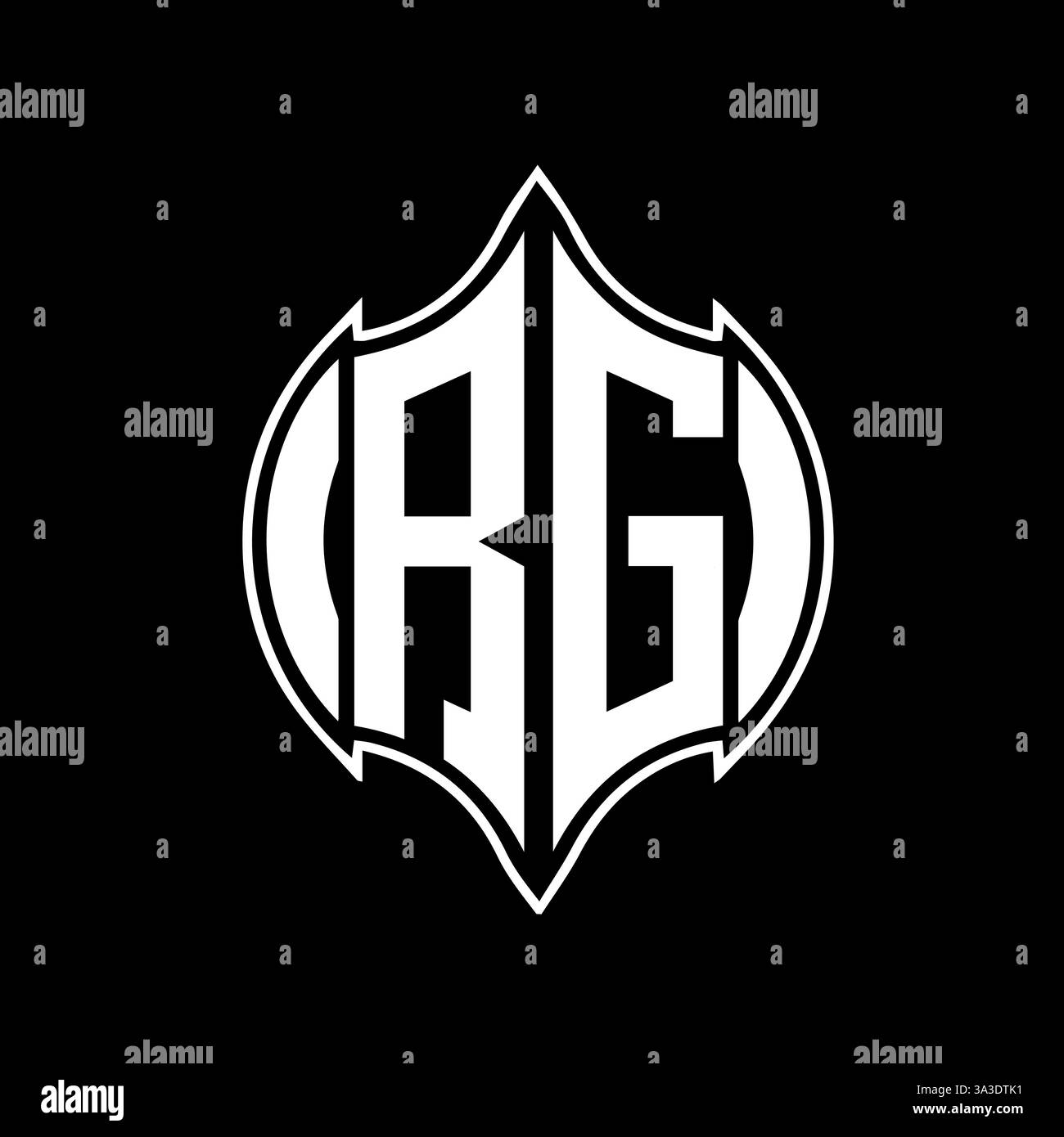 RG einzigartiges modernes flaches abstraktes geometrisches Initialen Vektor Letter Logo Design. RG-Monogramm-Logo. Stock Vektor