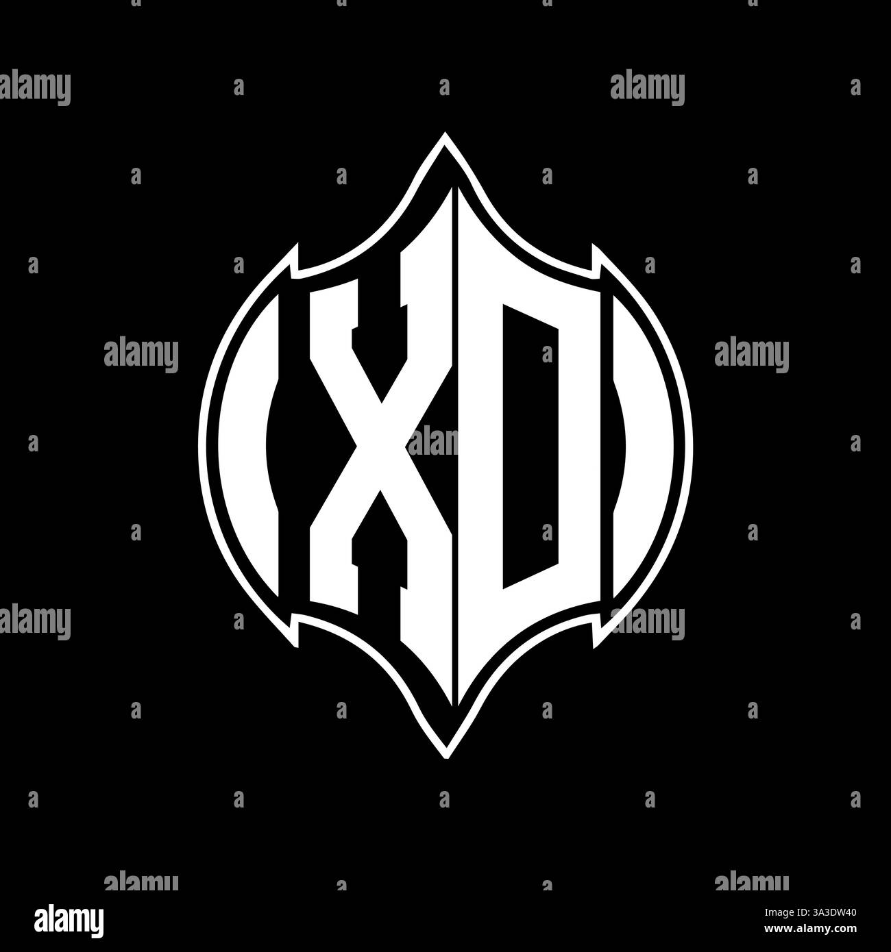 XO einzigartiges modernes flaches abstraktes geometrisches Initialen Vektor-Letter-Logo-Design. Stock Vektor