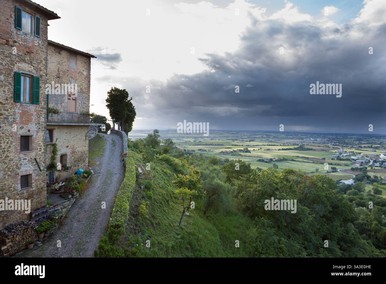 Blick vom Dorf Panicale in die Region Umbrien in Italien, Stockfoto