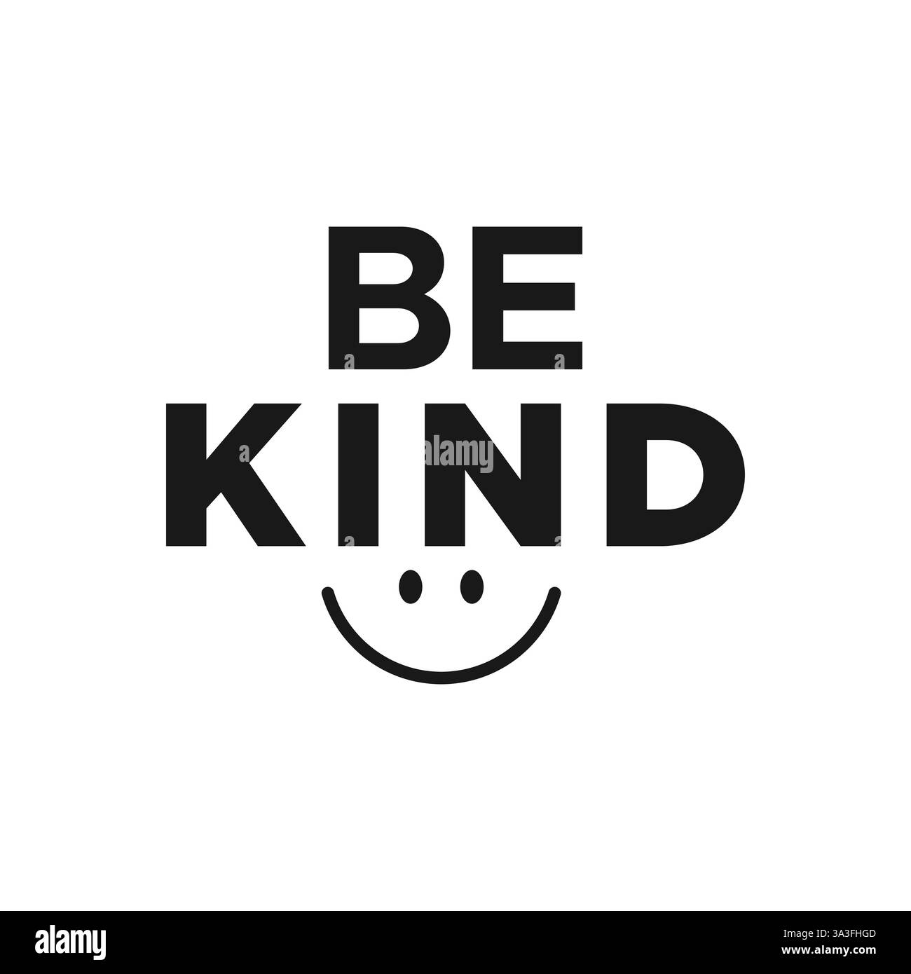 World Gutherness Day Concept Seien Sie ein netter Text mit einem Happy Smile Symbol. Vektor isoliert Stock Vektor