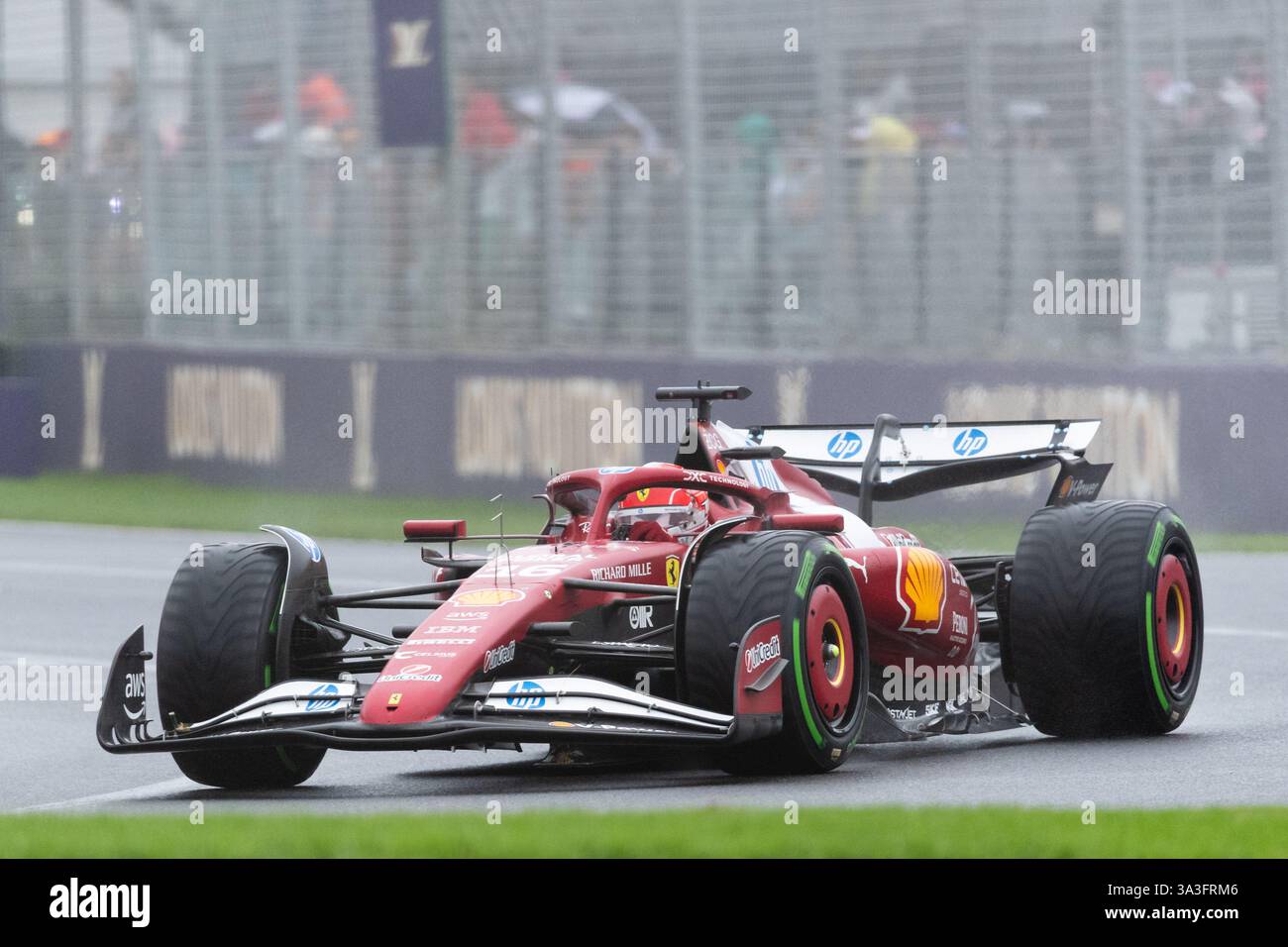 Albert Park, Australien, 16. März 2025. Charles Leclerc (MON) fuhr für die Scuderia Ferrari während des Formel 1 Louis Vuitton Australian Grand Prix 2025 auf dem Melbourne Grand Prix Circuit am 16. März 2025 in Albert Park, Australien. Quelle: Dave Hewison/Speed Media/Alamy Live News Stockfoto