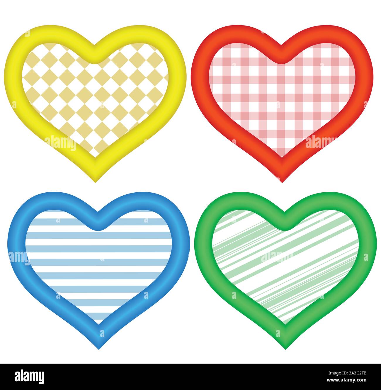 Herzsymbole gesetzt. Abstrakte romantische Herzformen Stock Vektor