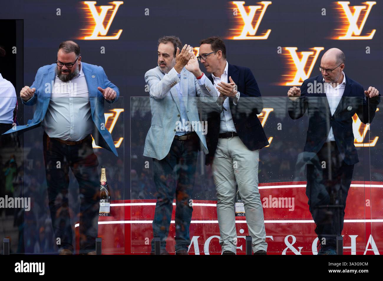 VIPS Podium beim Formel-1-Louis Vuitton Australian Grand Prix 2025, 1. Runde der FIA Formel-1-Weltmeisterschaft 2025 vom 14. Bis 16. März 2025 auf dem Albert Park Grand Prix Circuit in Melbourne, Australien Stockfoto