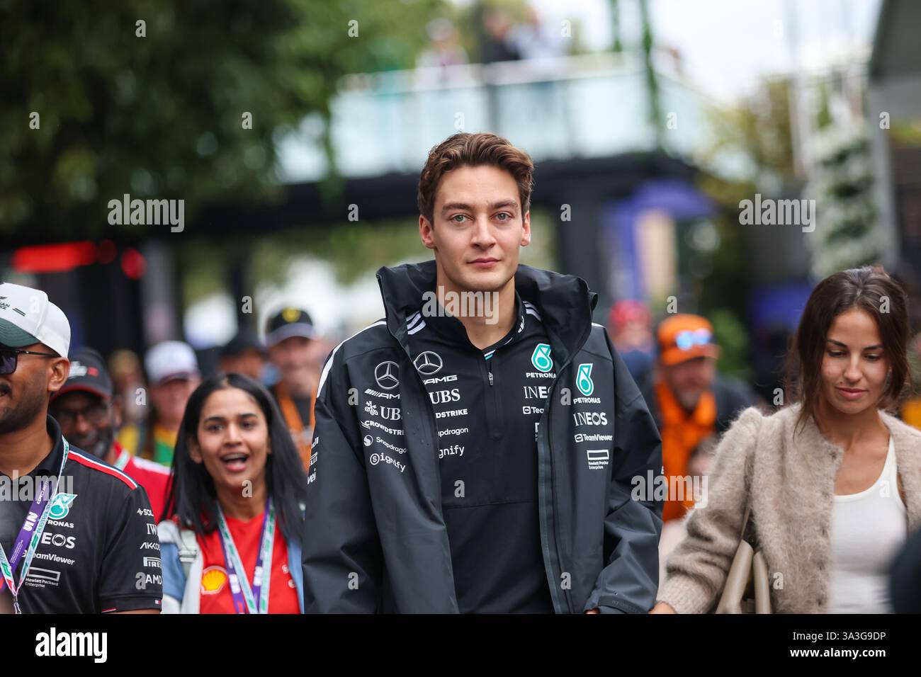 Malbourne, Australien. Februar 2025. 19/2025 - George Russell (GBR) - Mercedes-AMG PETRONAS F1 Team - Mercedes W16 - Mercedes E Leistung während des Rennens - Formel 1 Louis Vuitton Australian Grand Prix 2025; Albert Park, Melbourne, Australien, vom 14. Bis 16. März 2025 (Foto: Alessio de Marco/SIPA USA) Credit: SIPA USA/Alamy Live News Stockfoto