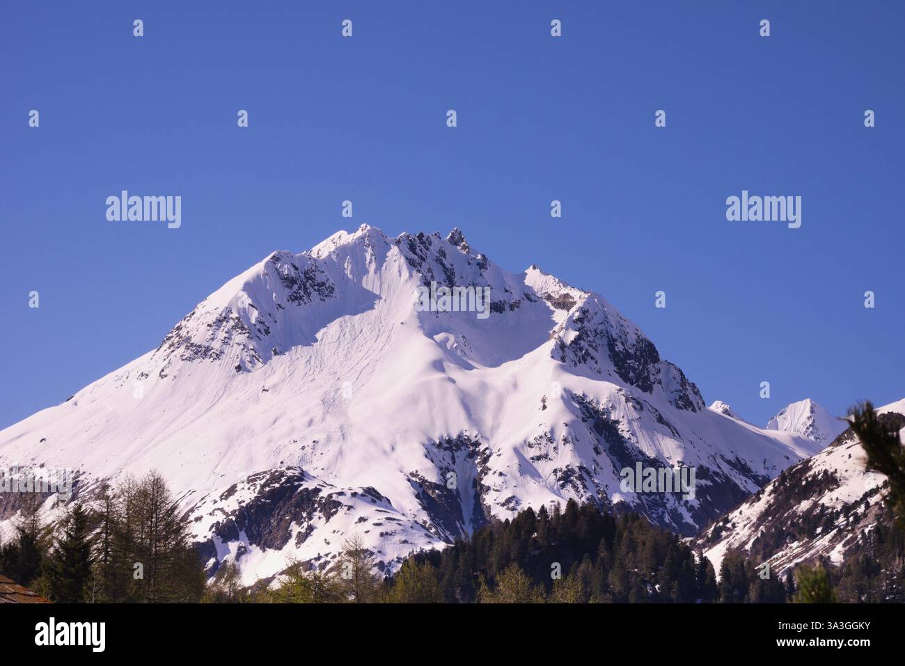 Berggipfel Monte del Forno und Pizzi dei Rossi, Oberengadiner Tal, Schweiz Stockfoto