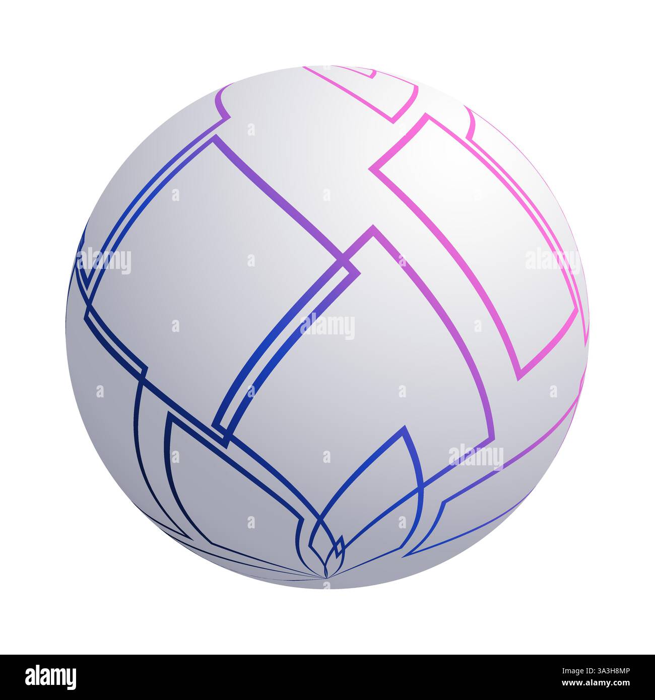Abstraktes lila und blau durchscheinend gemustertes Globe Clipart Design mit sich schneidenden weißen Quadraten, Raster überlappender rechteckiger Umrisse - VE Stock Vektor