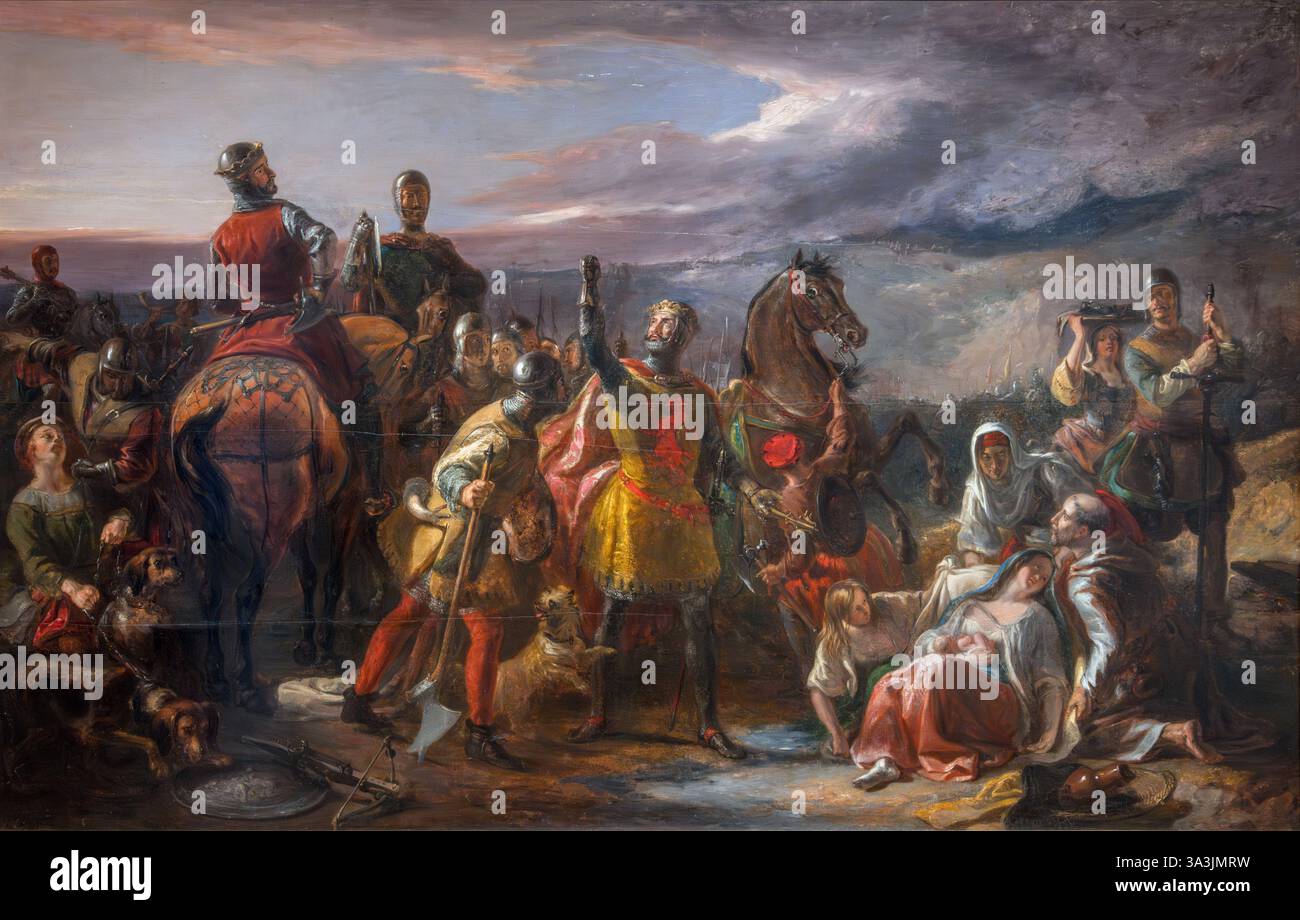 Robert the Bruce. Heroism and Humanity von William Allan (1782–1850), Oil on Panel, um 1840 Stockfoto