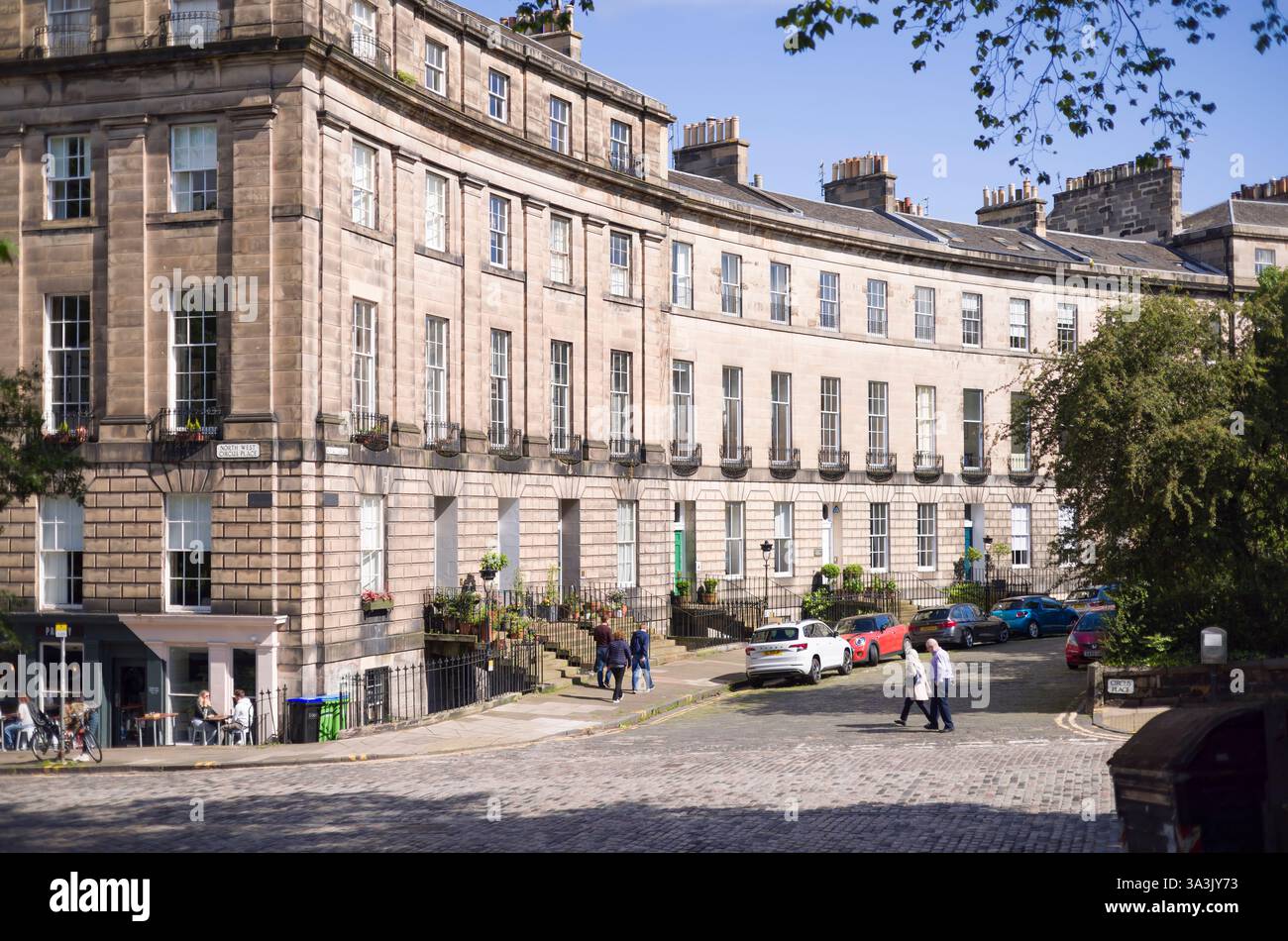 Edinburgh, Großbritannien - 29. Mai 2024. Der Royal Circus, georgianische Stadtteil, befindet sich im New Town-Gebiet von Edinburgh, Schottland, Großbritannien Stockfoto