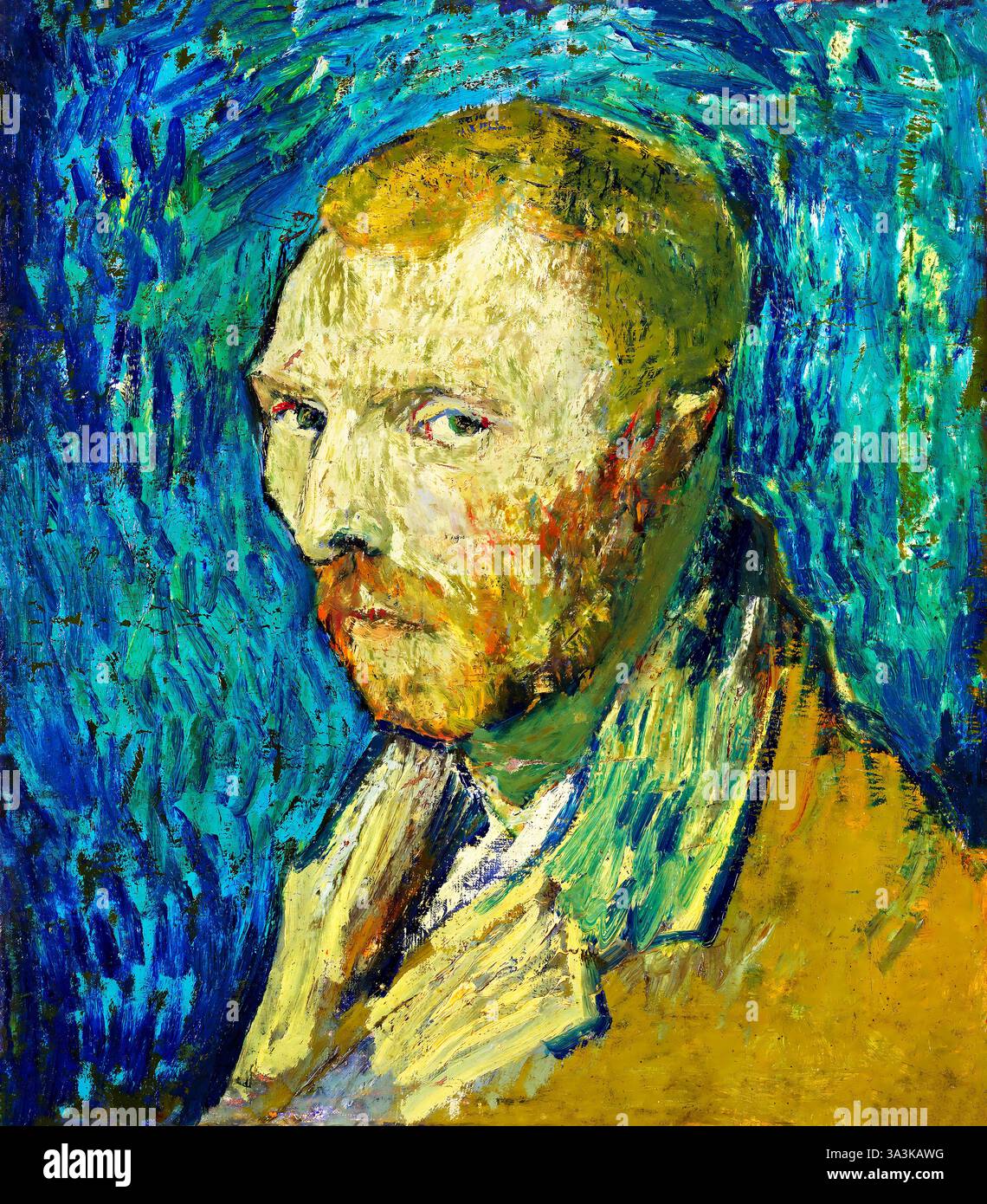 Vincent van Gogh Selbstporträt 1889 berühmtes impressionistisches Gemälde Public Domain hochauflösendes Meisterwerk Postimpressionismus ikonisches Kunstwerk Stockfoto
