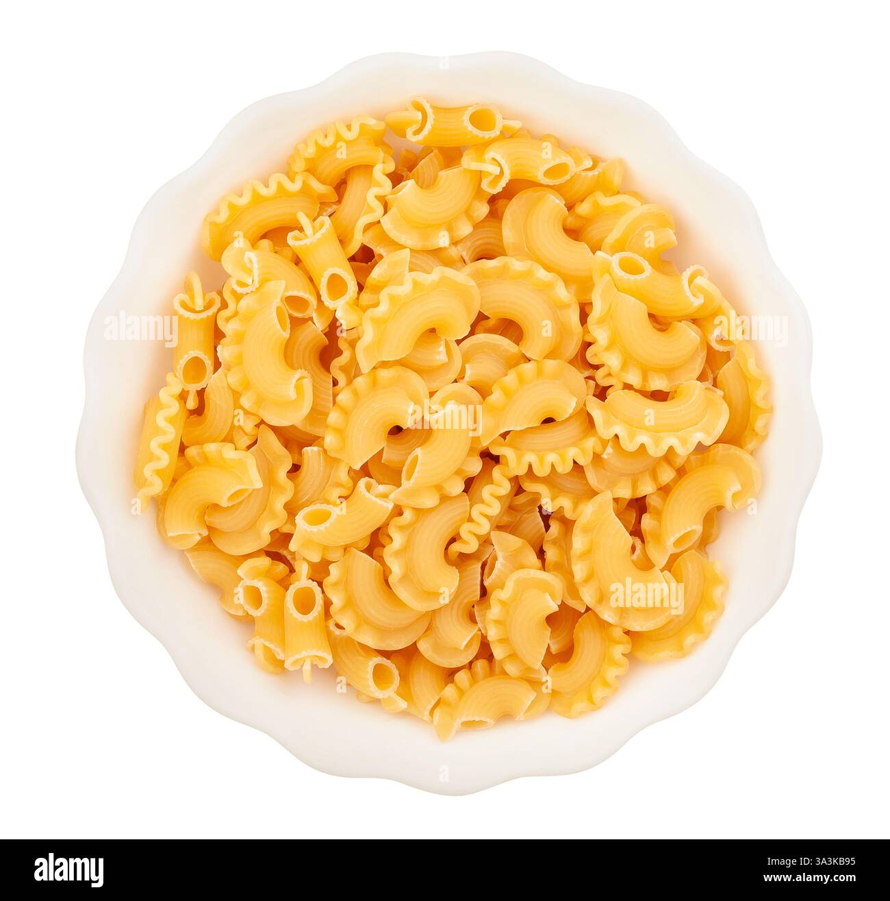 Pasta-Kamm-Pfad isoliert auf weißer Draufsicht Stockfoto