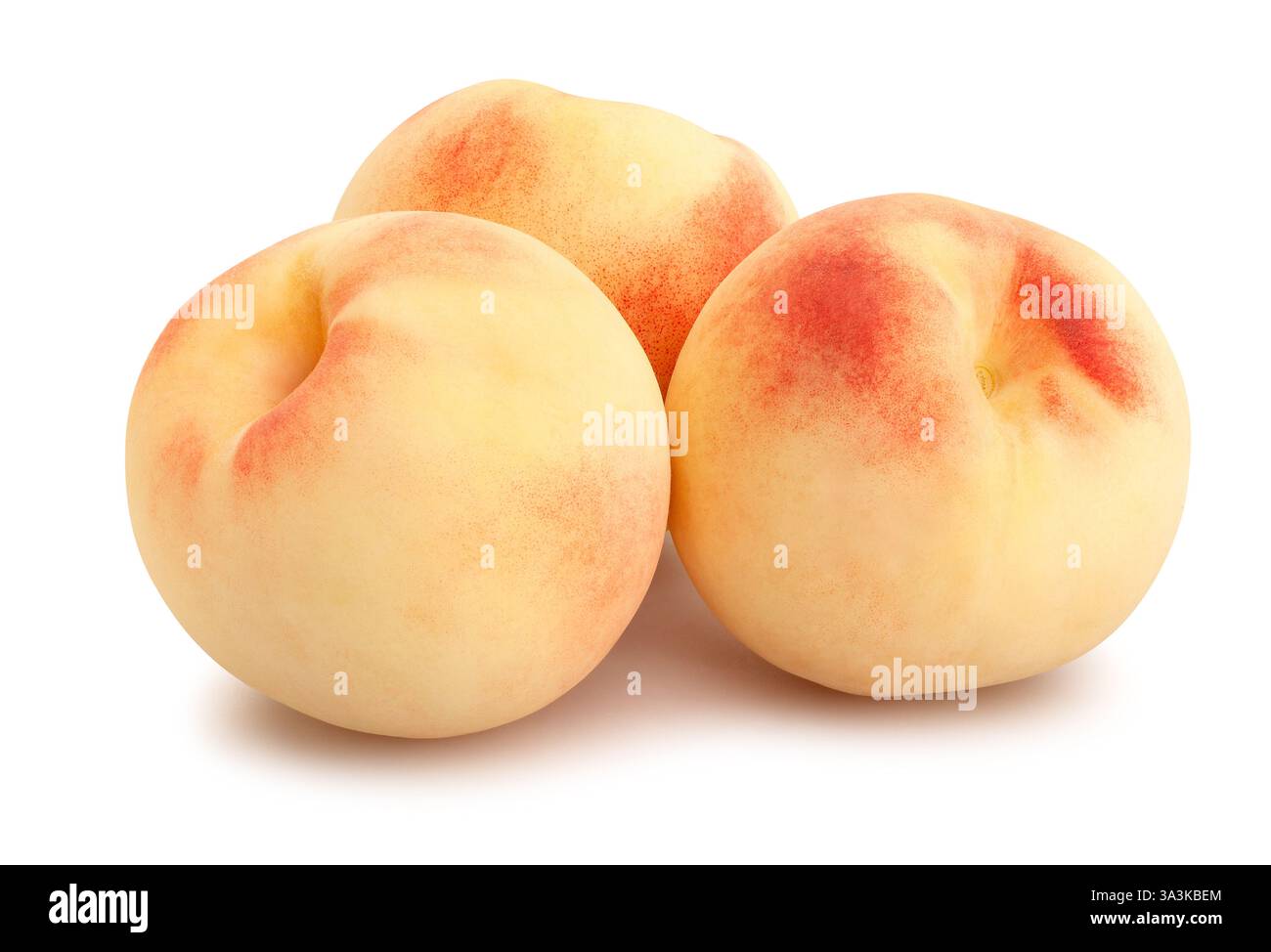 Weißer Pfirsich Pfad isoliert auf weißem Stockfoto