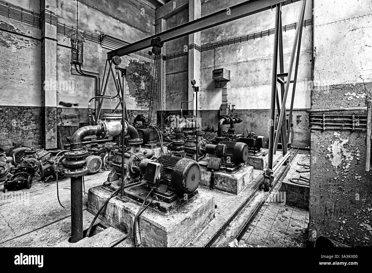Maschinenhalle Wasserwerk Verlor Plätze Stockfoto