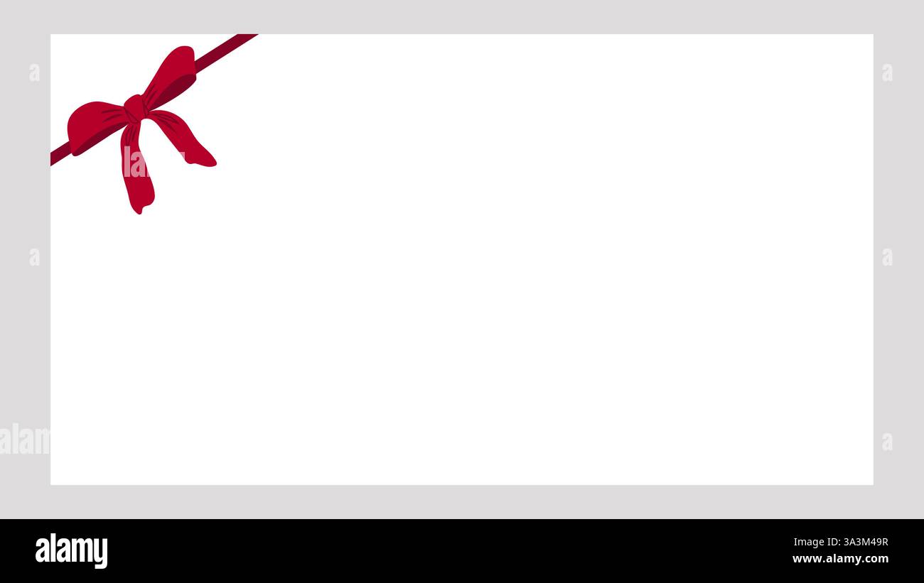 Rote Schleife handgezeichnet auf Banner. Dekorative Elemente für Weihnachtseinladungen und Geburtstagskarten. Vektorabbildung. Stock Vektor