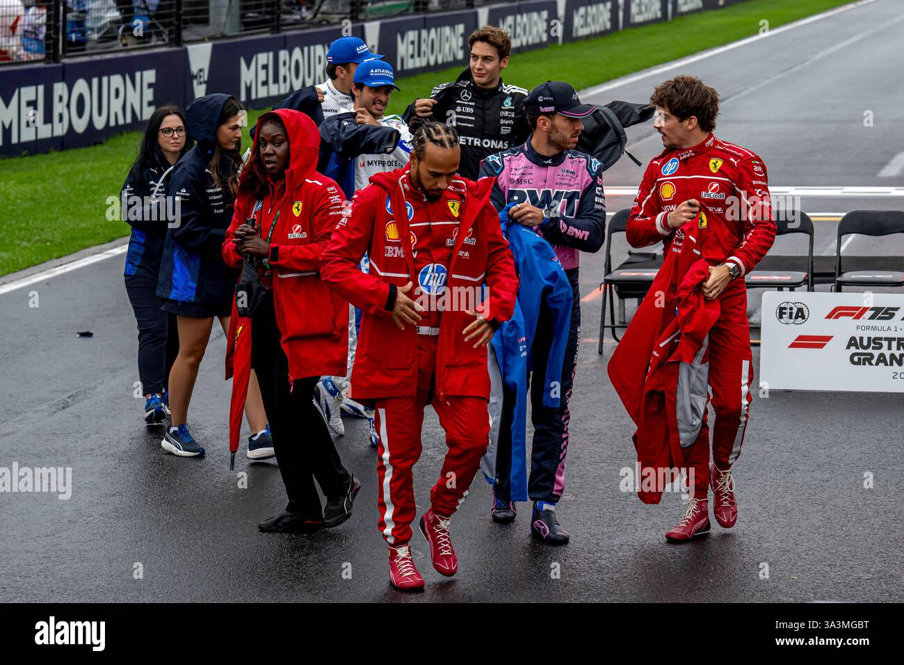 Melbourne, Australien, 16. März 2025, Charles Leclerc, aus Monaco, tritt für Ferrari an. Der Grand Prix Race Day von Australien 2025 findet in Melbourne, Australien, statt. Quelle: Michael Potts/Alamy Live News Stockfoto
