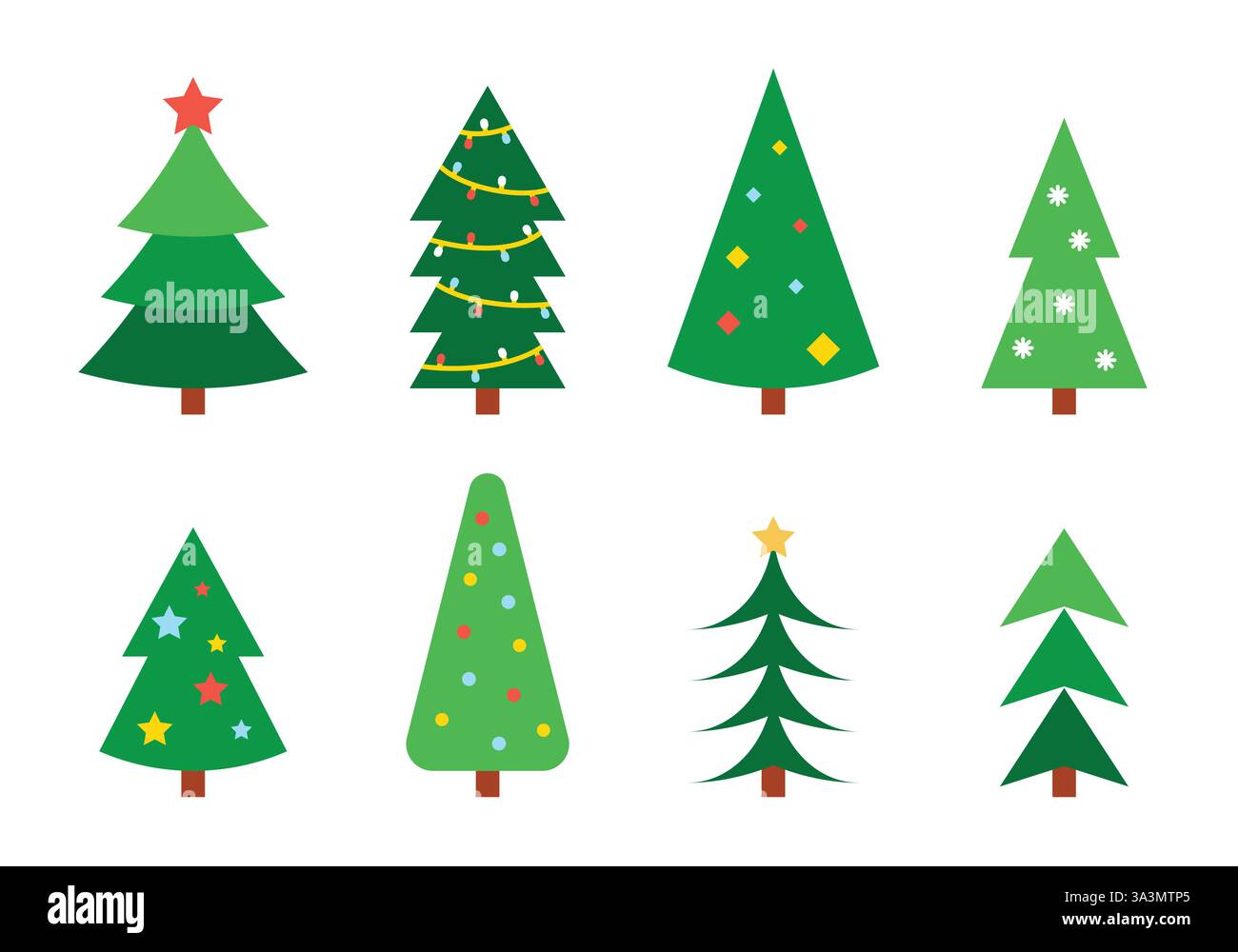 Tannenset für Weihnachtskarten Stock Vektor