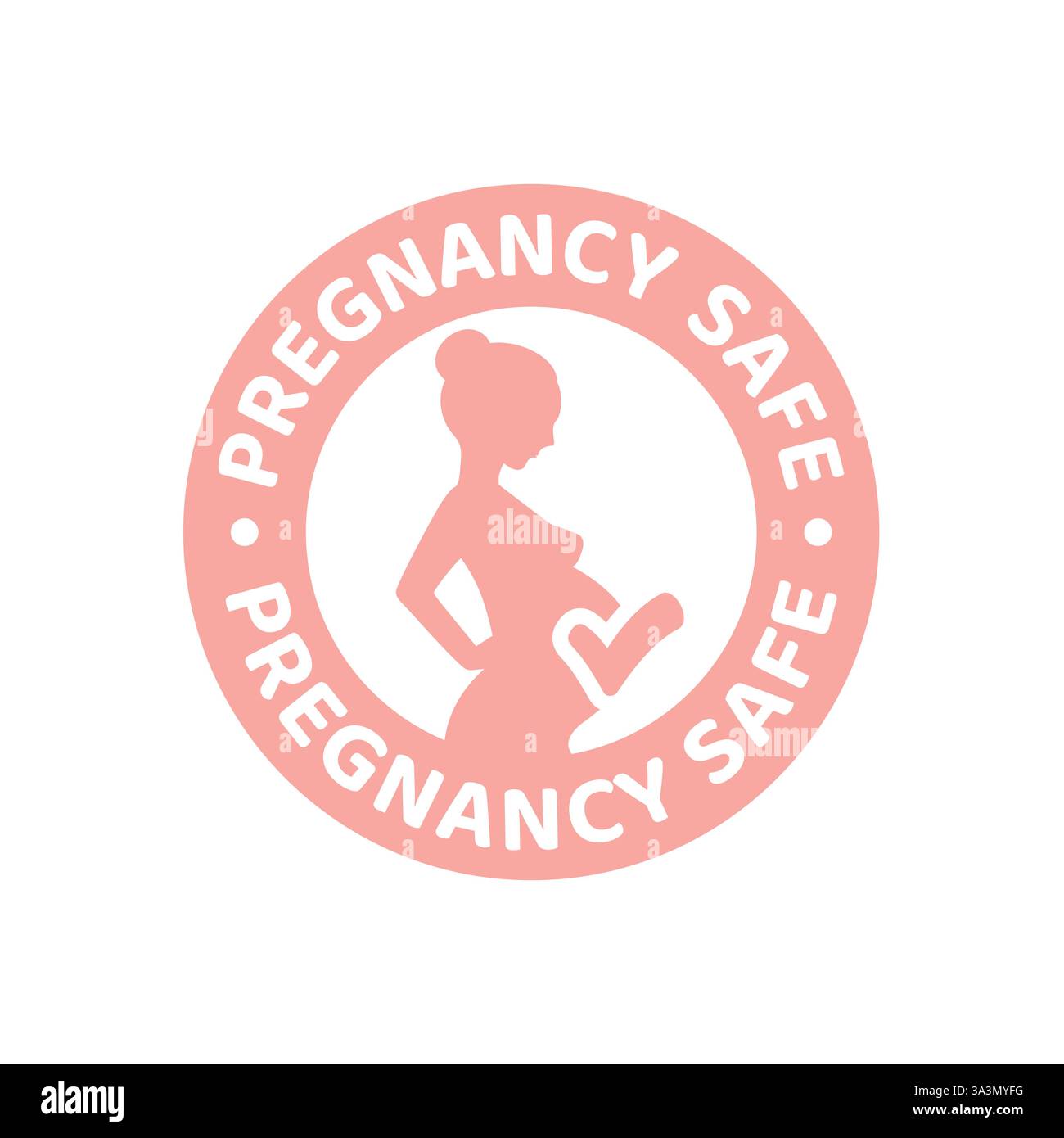 Schwangerschaftssichere Vektormarkierung. Für schwangere Frauen geeignetes Produkt. Stock Vektor