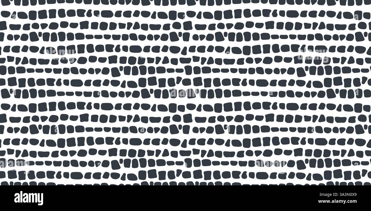 Nahtloses Muster mit antikem Steinmosaik. Dekorative griechische, antike Steindekoration. Steinbodenfliesen. Abstrakte Ziegelmosaikstruktur. Vektor Stock Vektor