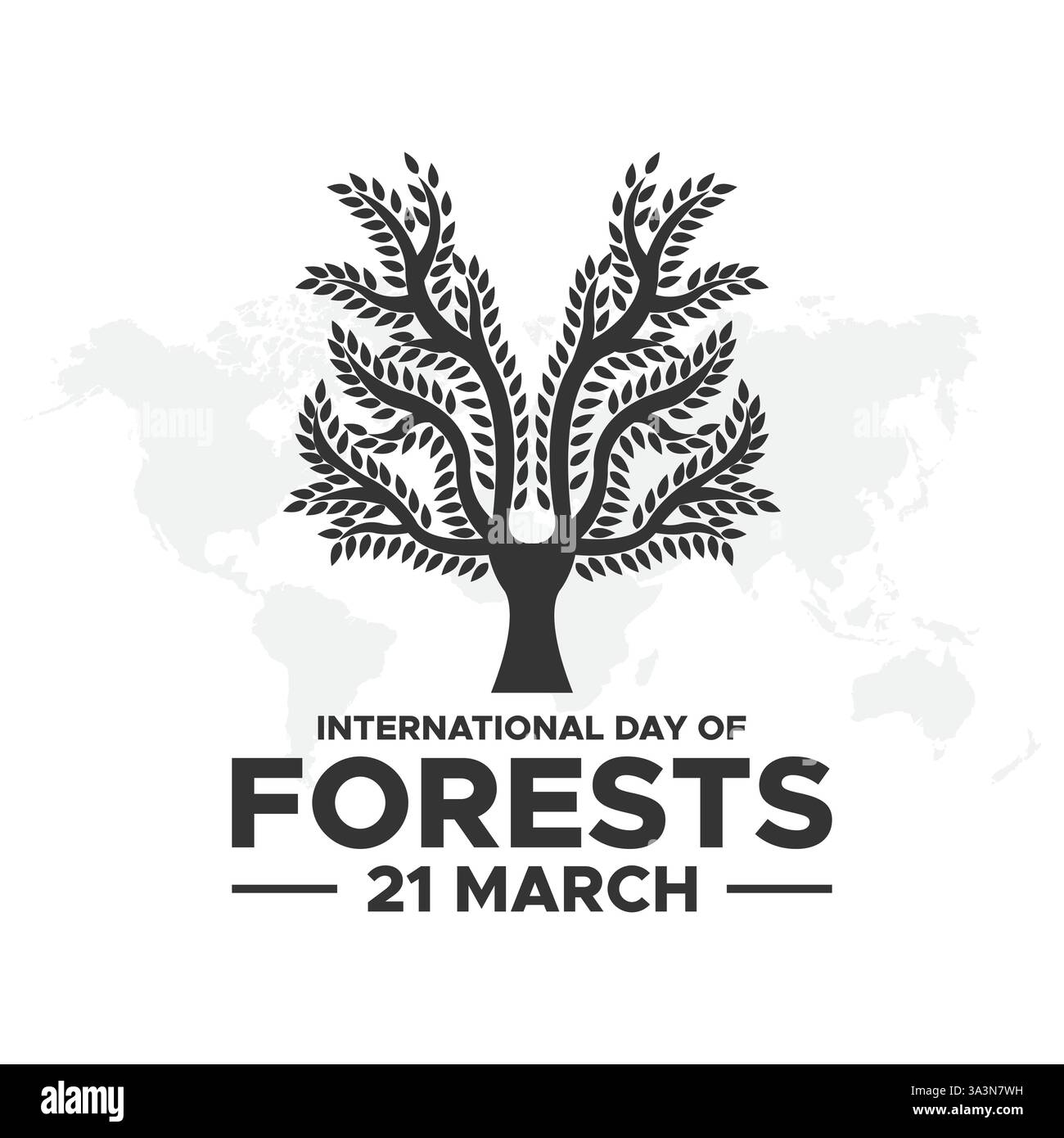 Internationaler Tag der Wälder, Weltforsttag im Papierstil. Inhalt mit Vektor-Anwendung und -Programm Stock Vektor