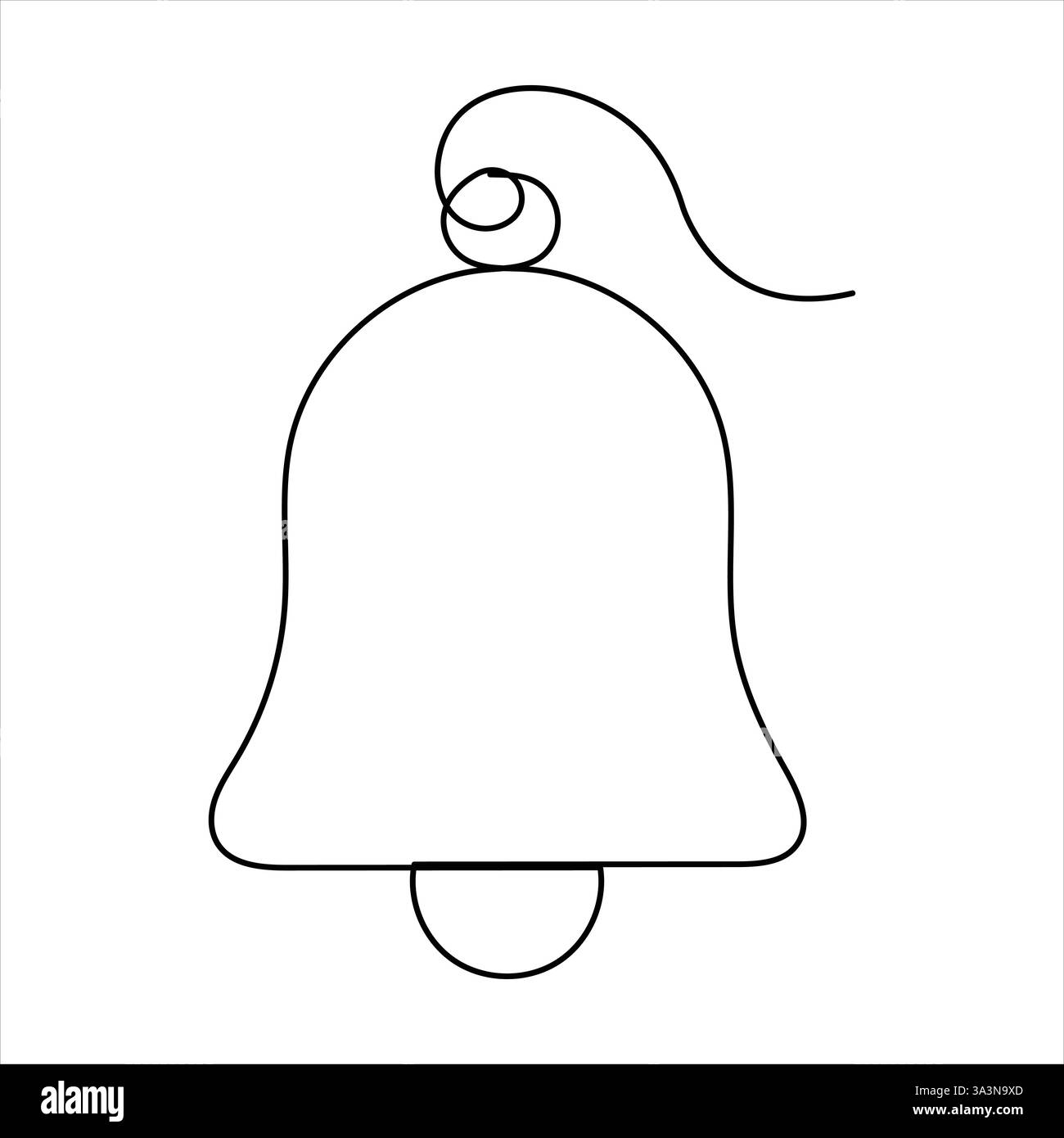 Glocke durchgehende einzeilige Zeichnung des Vektors. Umriss der Illustration der linearen Konstruktion von Bell Stock Vektor