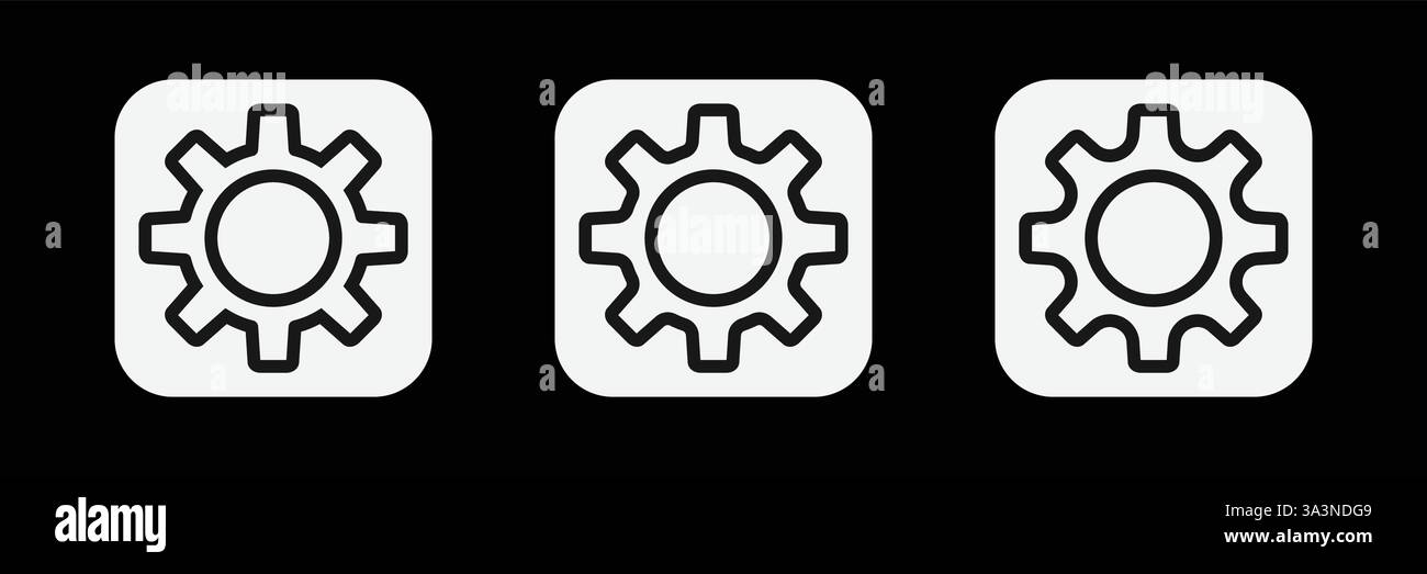 Symbol für Zahnradeinstellung Vektorzeichen Stock Vektor