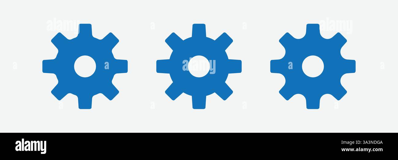 Symbolvektor Wird Festgelegt. Symbol Für Die Cog-Einstellungen Stock Vektor