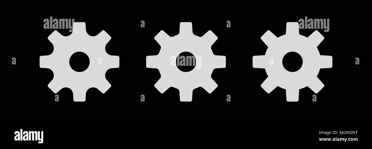 Symbolvektor Wird Festgelegt. Symbol Für Die Cog-Einstellungen Stock Vektor